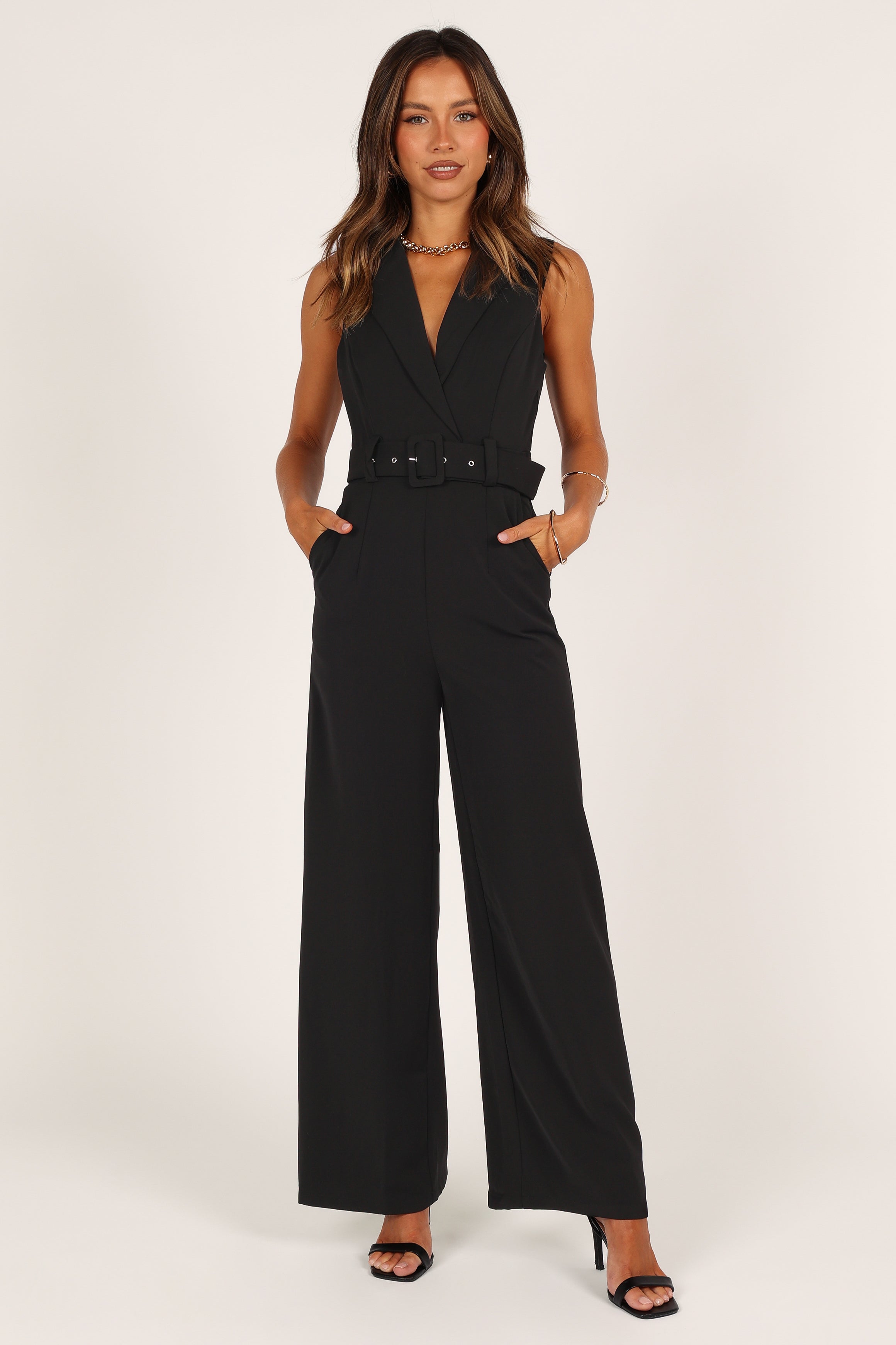 Sienna Belted Jumpsuit - Black