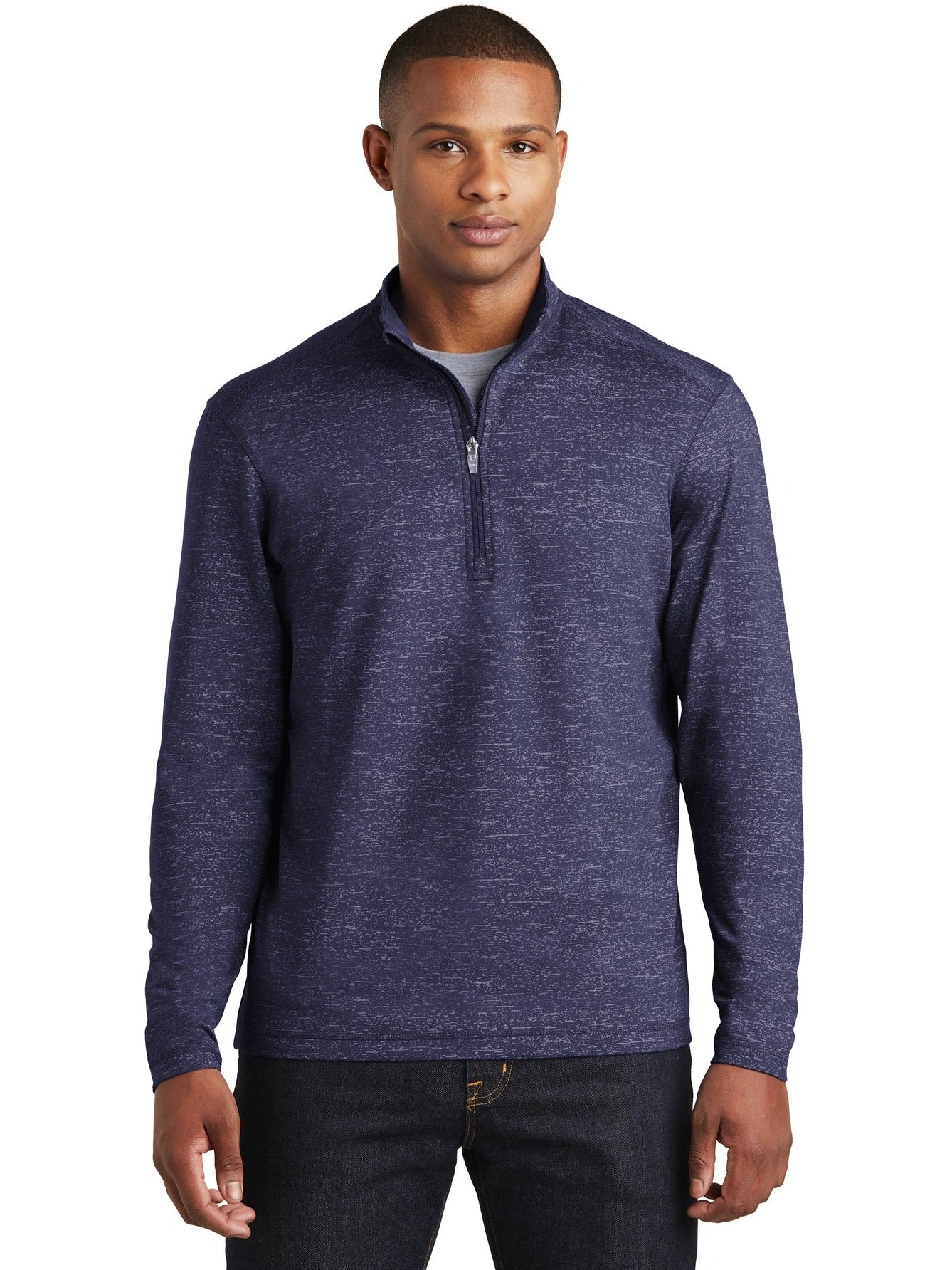 Sport-Tek Sport-Wick Stretch Reflective Heather 1/2-Zip Pullover
