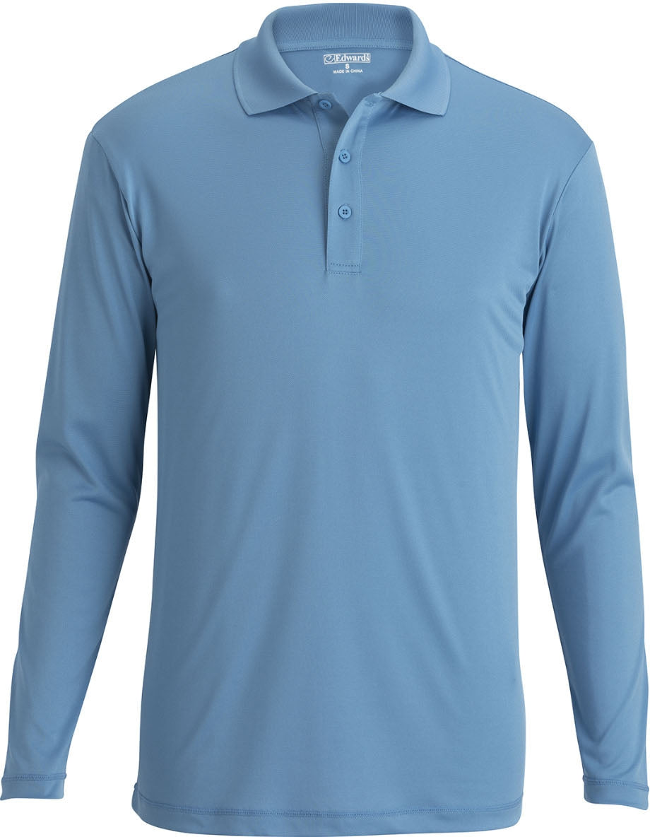 OUTLET-Edwards Mini Pique Snag Proof Long Sleeve Polo