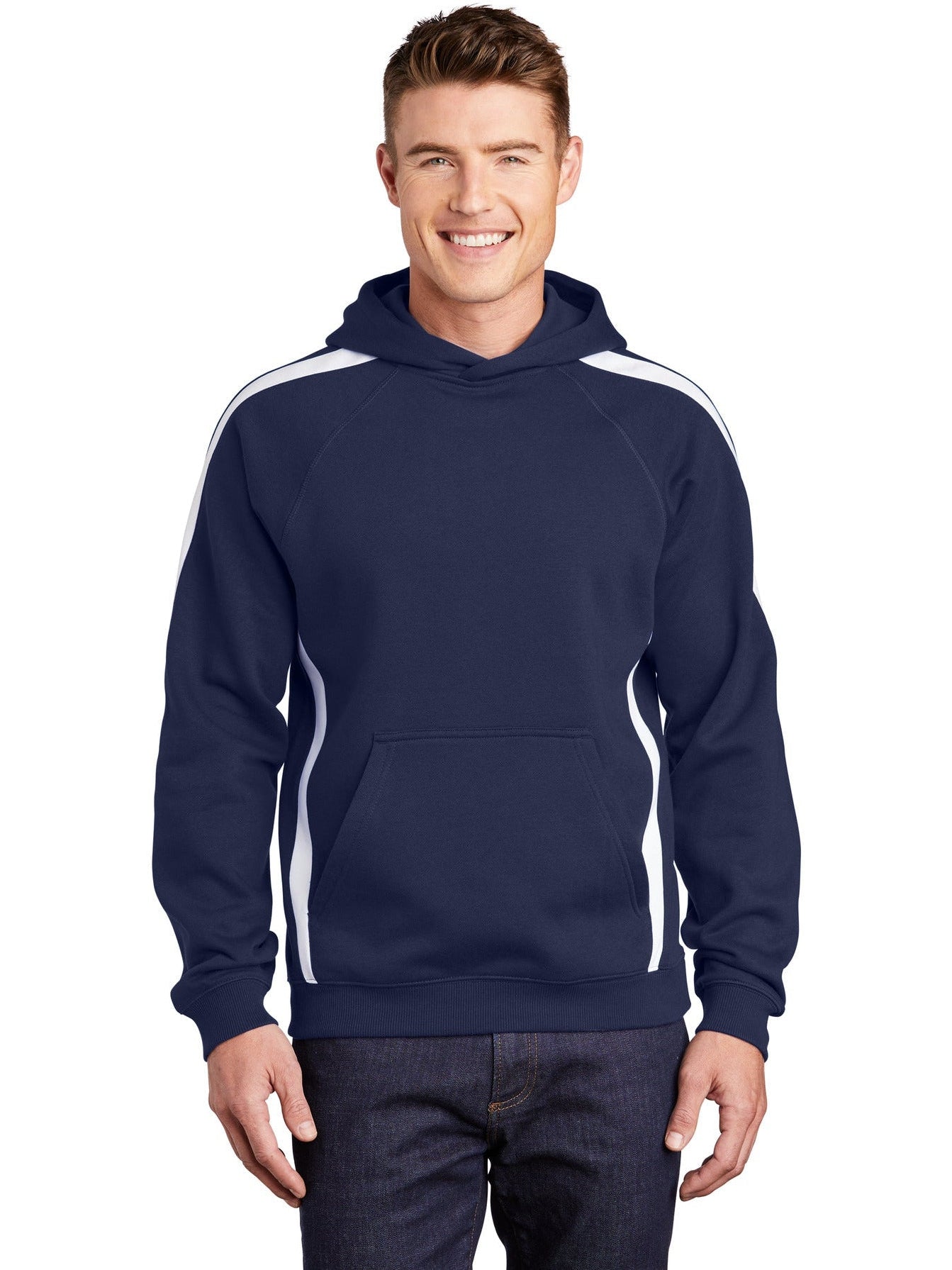 Sport-Tek Sleeve Stripe Pullover Hooded Sweatshirt