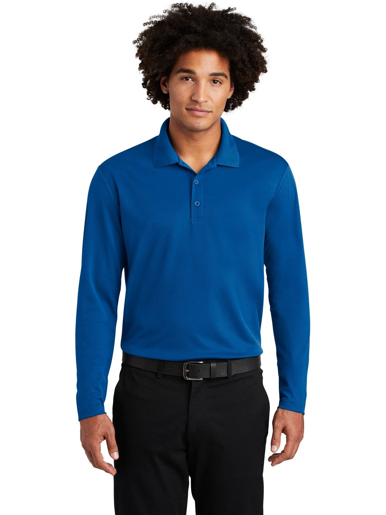 OUTLET-Sport-TekPosiChargeRacerMeshLong Sleeve Polo