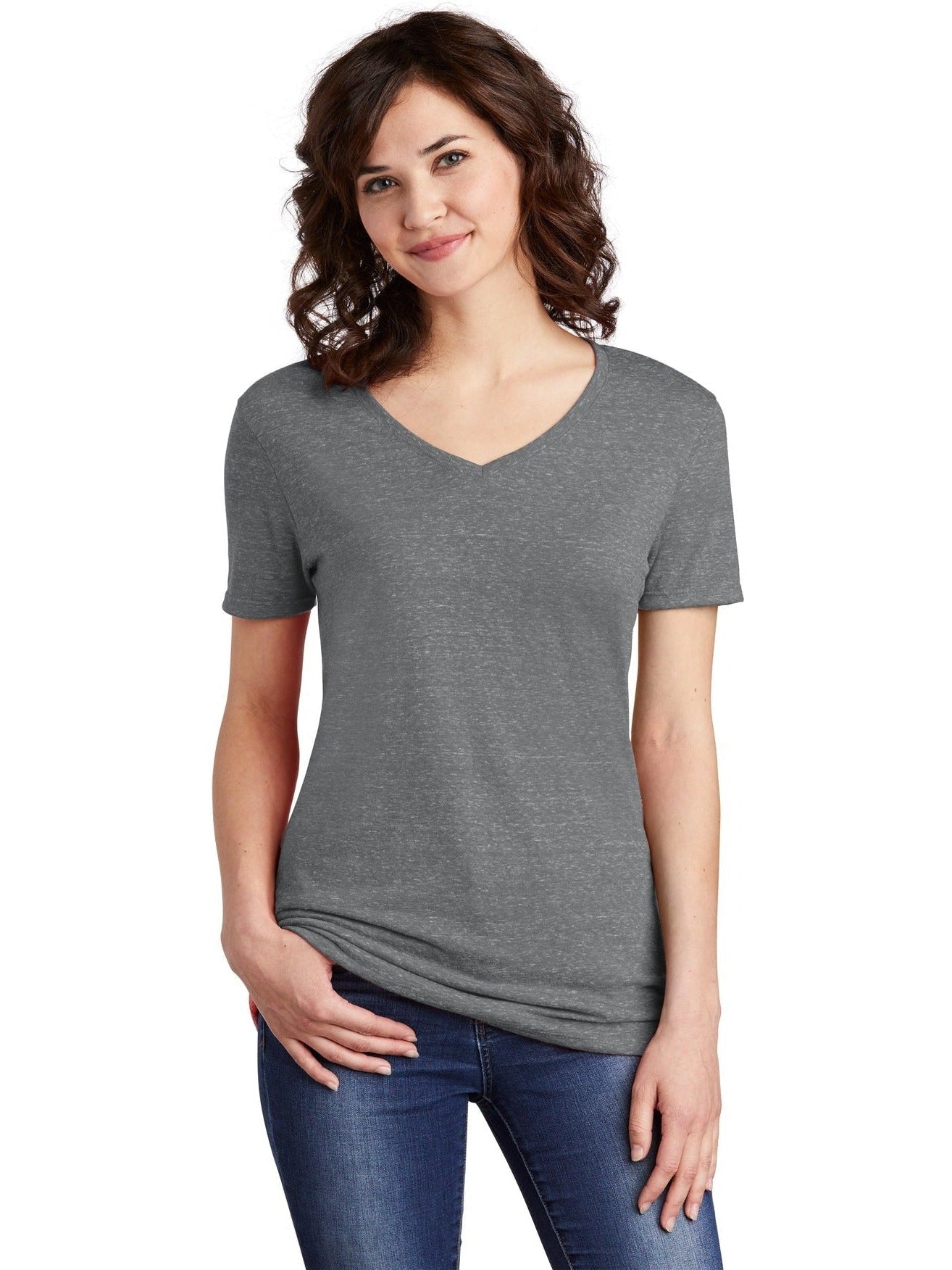 Jerzees Ladies Snow Heather Jersey V-Neck T-Shirt