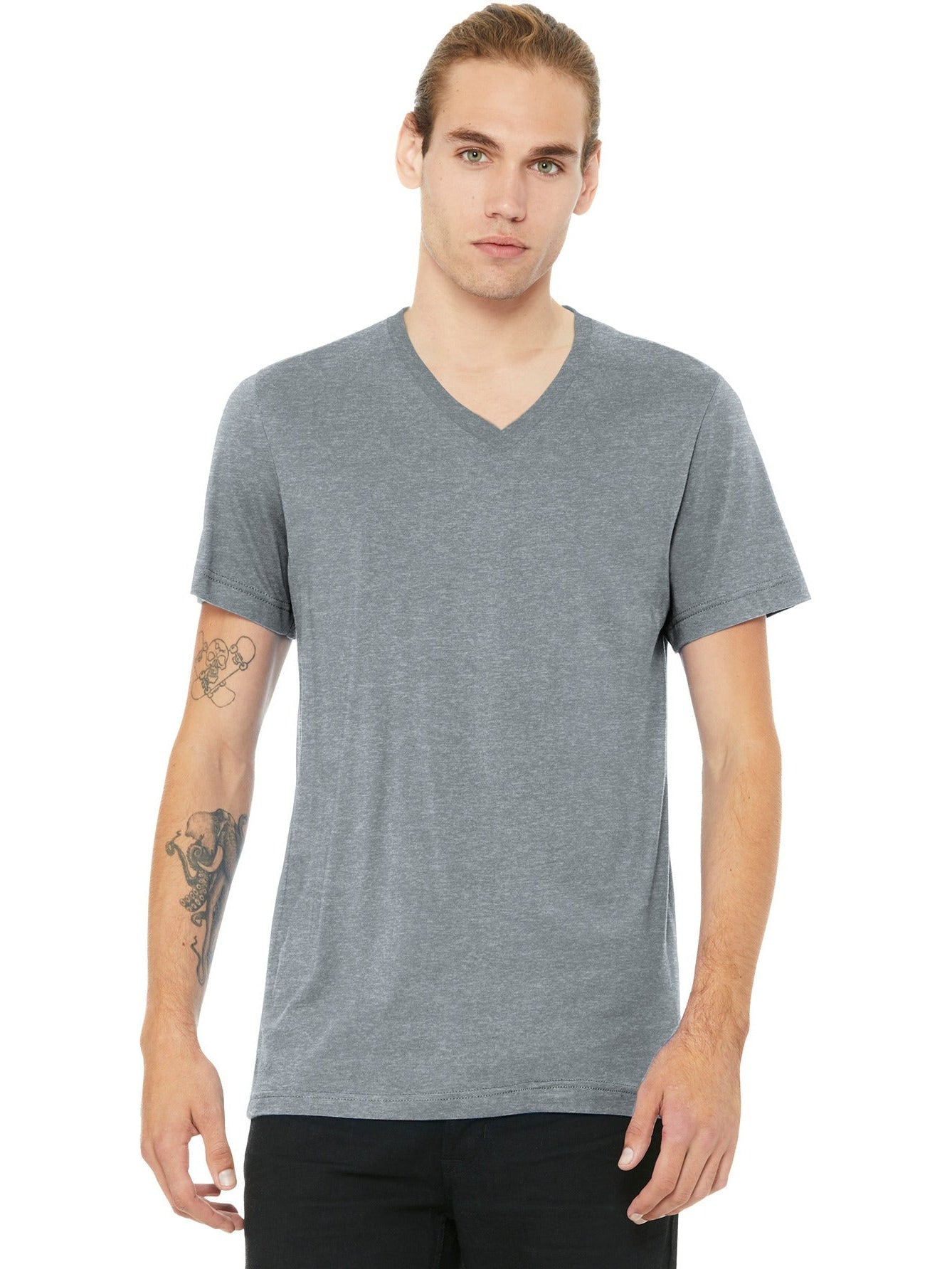 Bella+Canvas Unisex Heather CVC V-Neck Tee