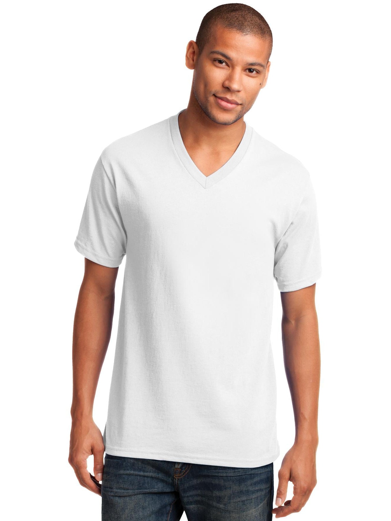 Port & Company Core Cotton V-Neck Tee