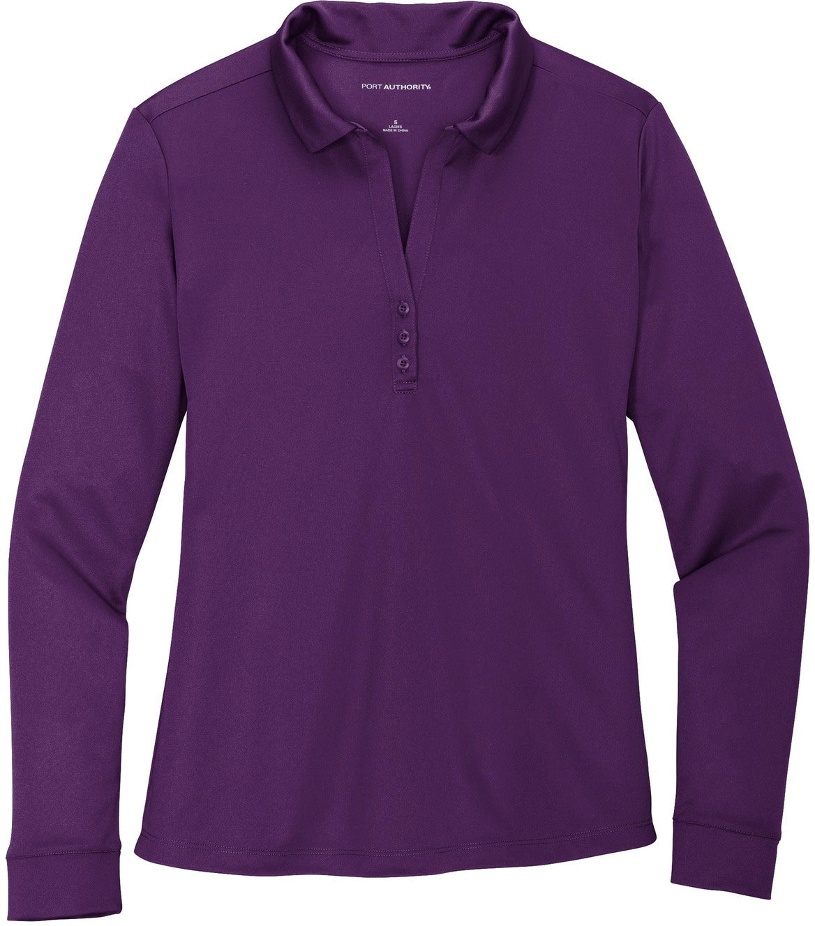 OUTLET-Port AuthorityLadies Silk Touch Performance Long Sleeve Polo