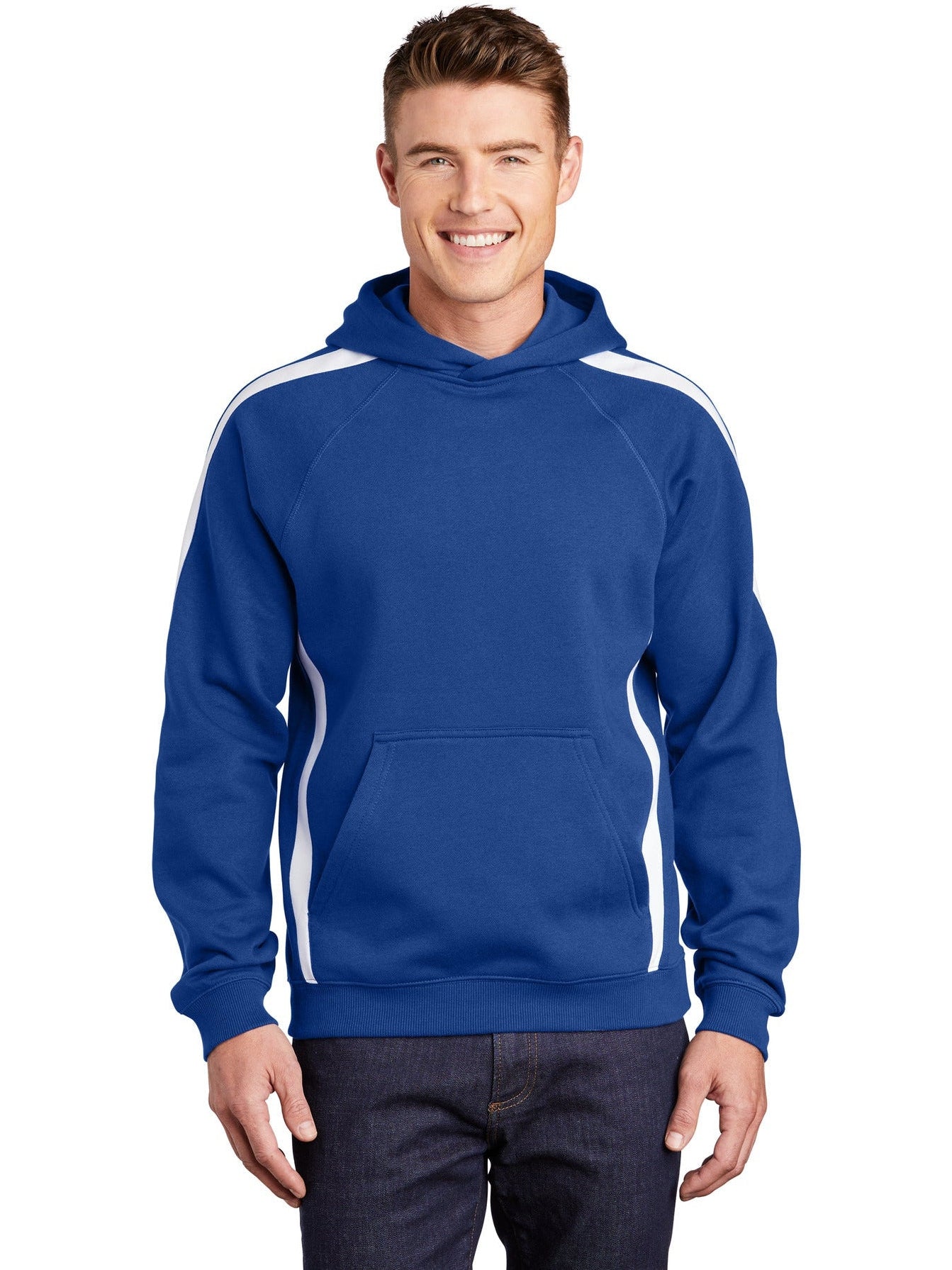 Sport-Tek Sleeve Stripe Pullover Hooded Sweatshirt