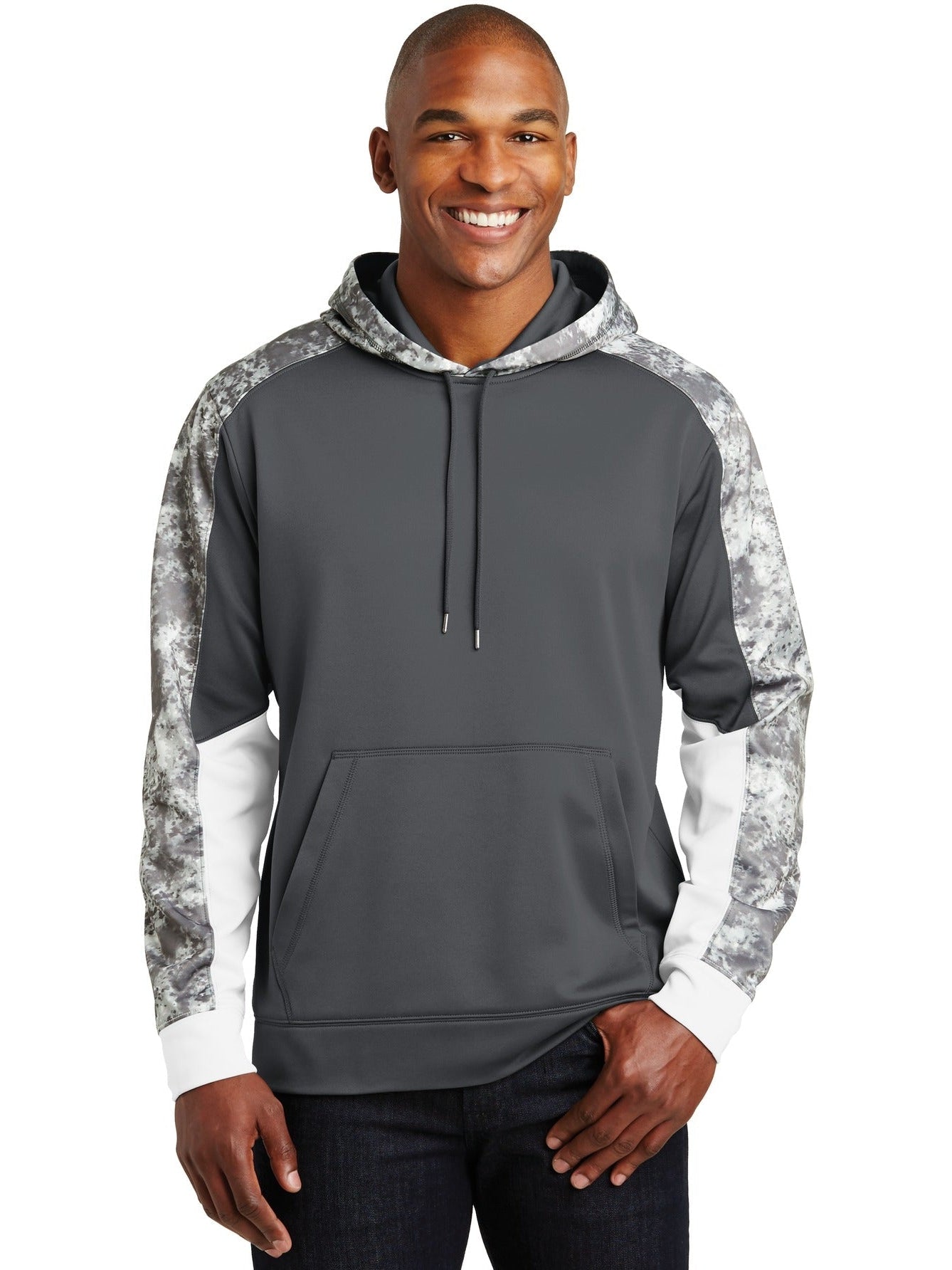 Sport-Tek Sport-Wick Mineral Freeze Fleece Colorblock Hooded Pullover