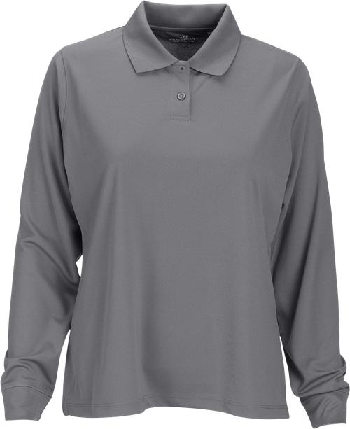 Vansport Ladies Omega Long Sleeve Solid Mesh Tech Polo