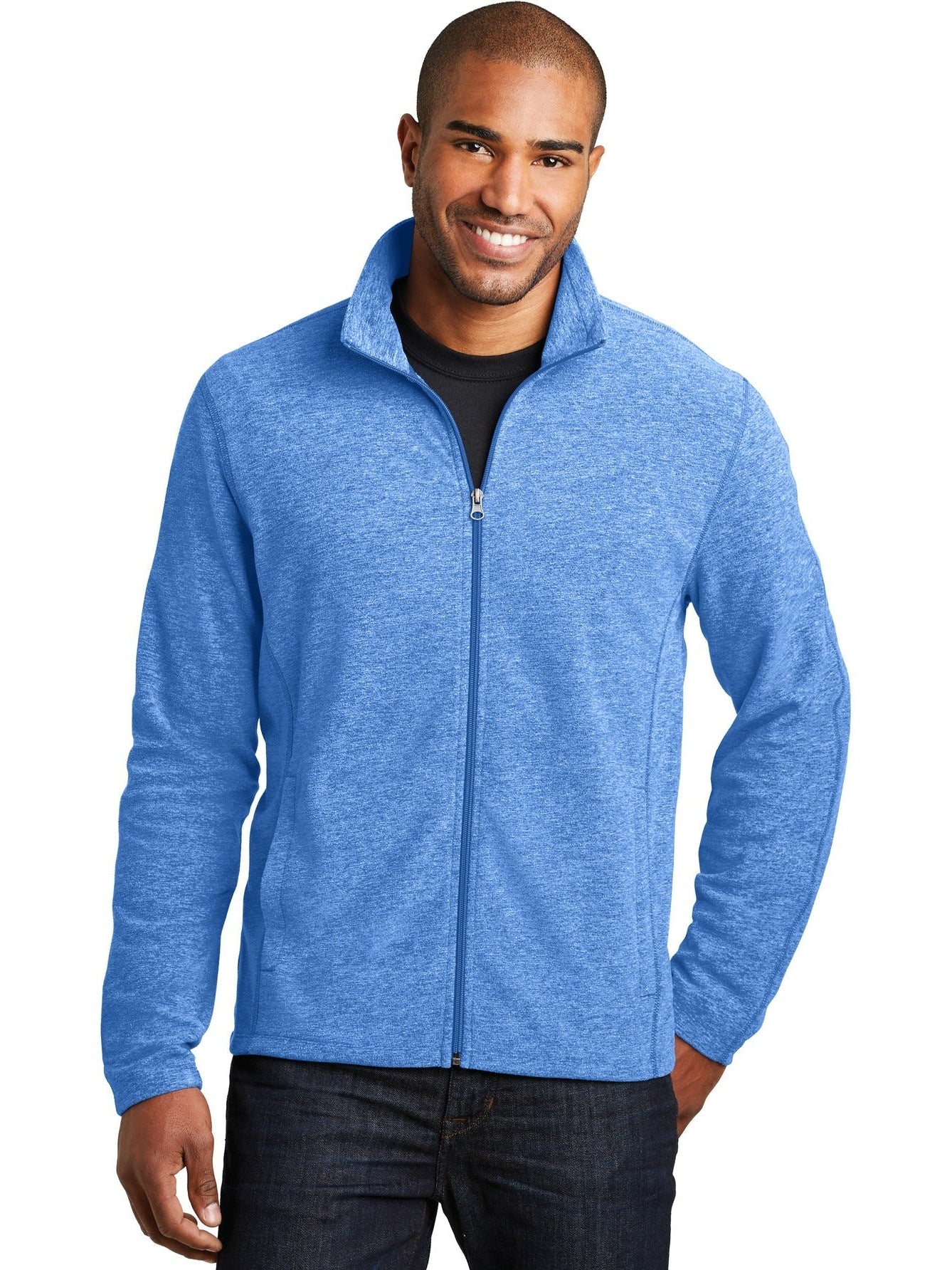 Port Authority Heather Microfleece Full-Zip Jacket