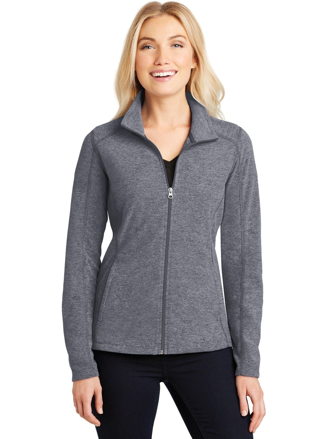 Port Authority Ladies Heather Microfleece Full-Zip Jacket