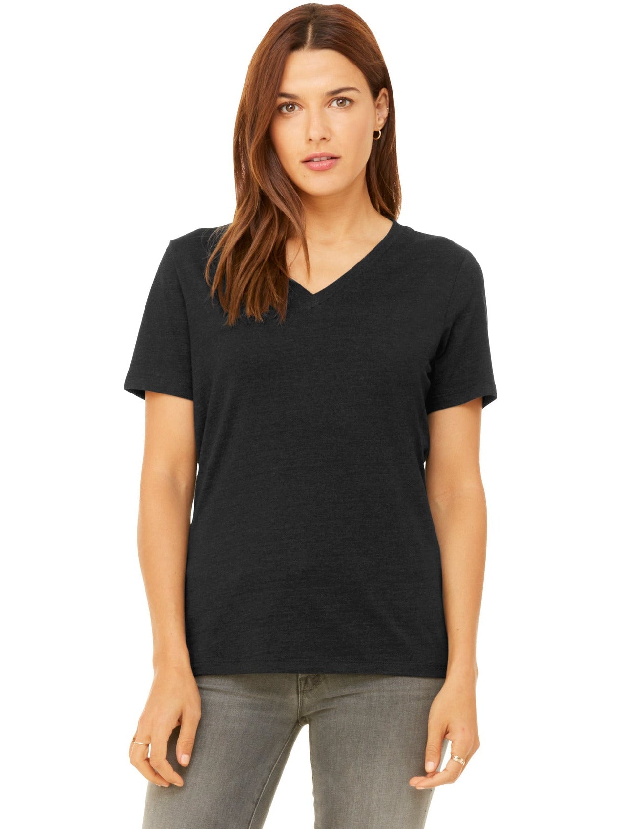 Bella+Canvas Ladies Relaxed Heather CVC V-Neck Tee