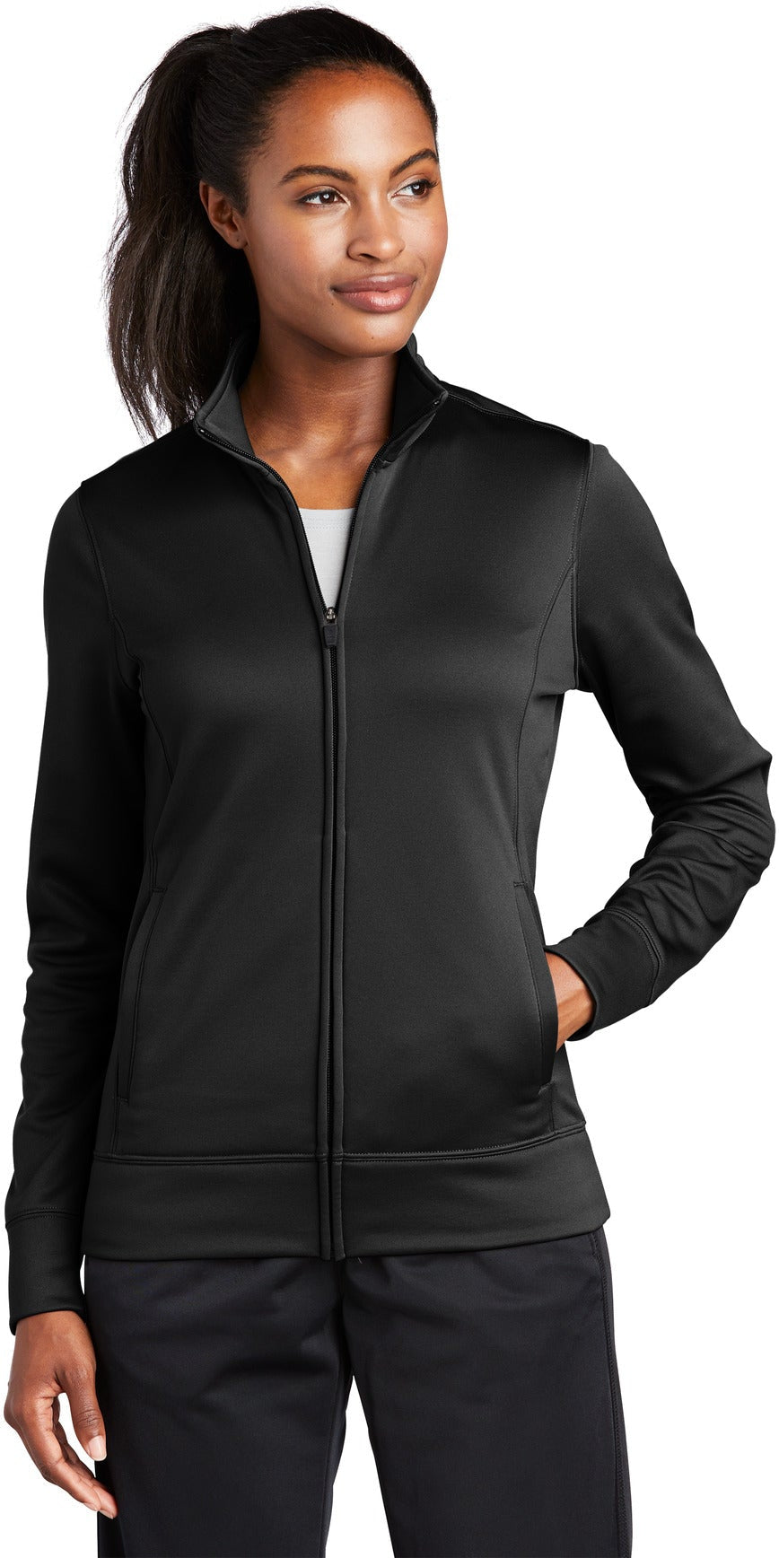 Sport-Tek Ladies Sport-Wick Fleece Full-Zip Jacket