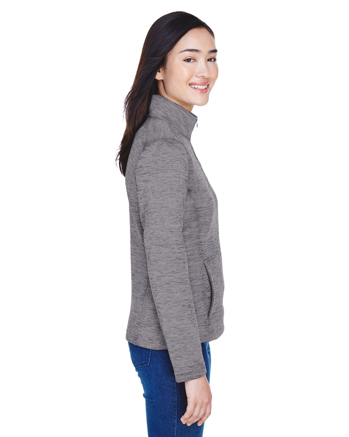 OUTLET-Devon & Jones Ladies Newbury MÃ©lange Fleece Quarter-Zip