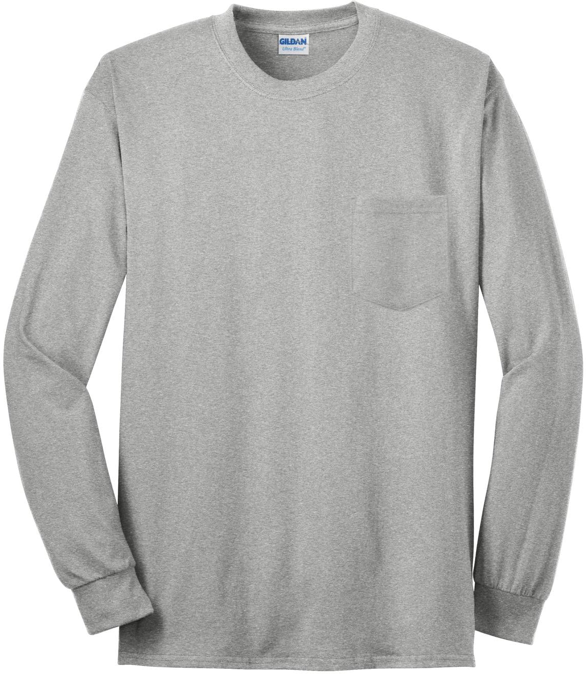 OUTLET-Gildan Ultra Cotton100% Cotton Long Sleeve T-Shirt with Pocket