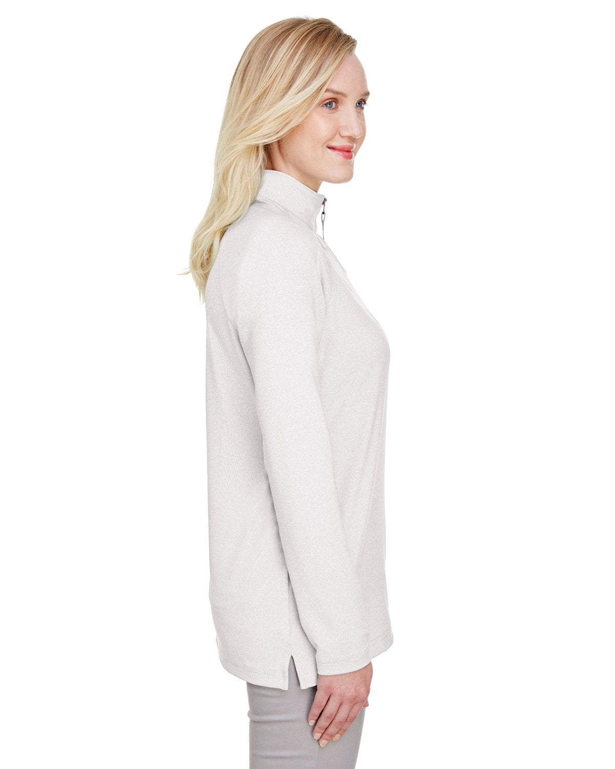 OUTLET-Devon & Jones CrownLux Performance Ladies Clubhouse Micro-Stripe Quarter-Zip