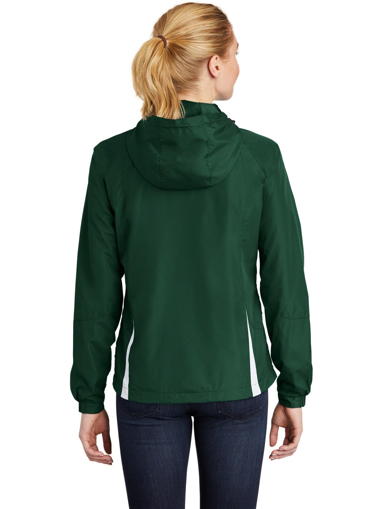 Sport-Tek Ladies Colorblock Hooded Raglan Jacket