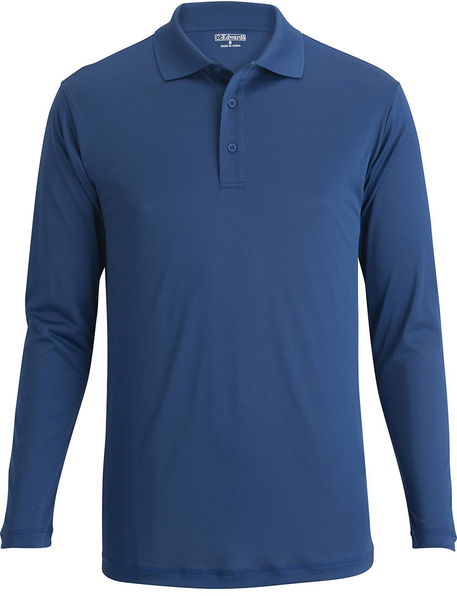 OUTLET-Edwards Mini Pique Snag Proof Long Sleeve Polo