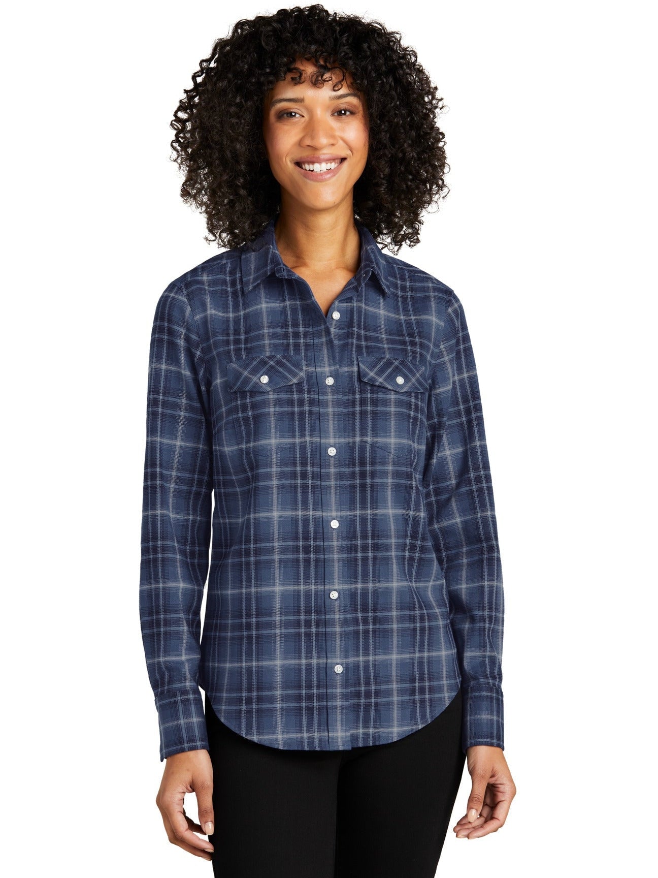 Port AuthorityLadies Long Sleeve Ombre Plaid Shirt