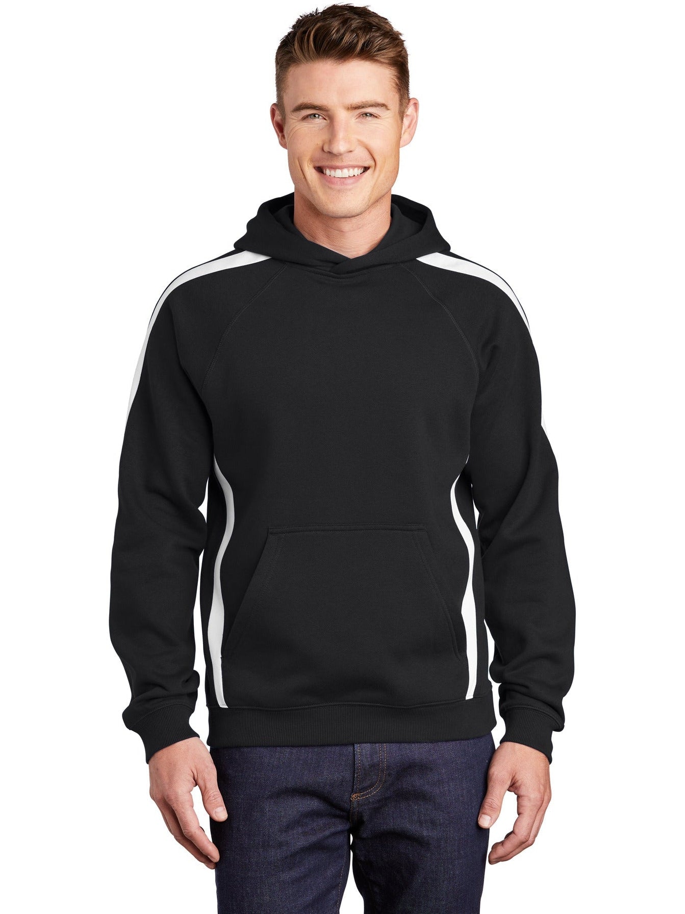 Sport-Tek Sleeve Stripe Pullover Hooded Sweatshirt