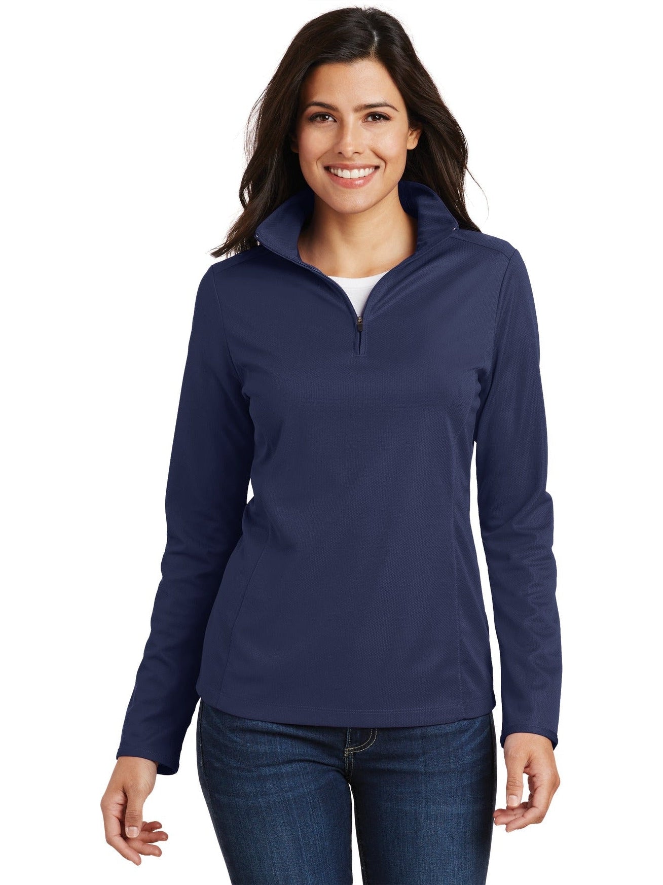 Port Authority Ladies Pinpoint Mesh 1/2-Zip