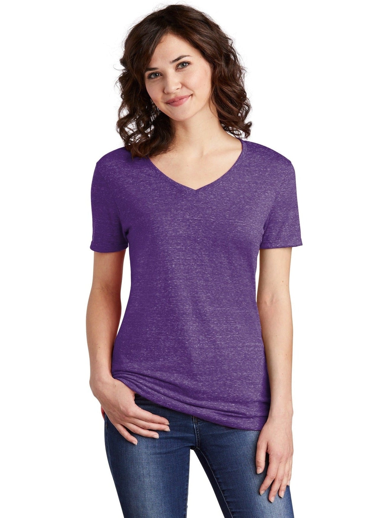 Jerzees Ladies Snow Heather Jersey V-Neck T-Shirt