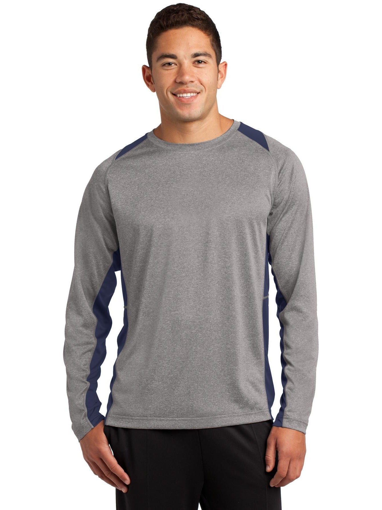 Sport-Tek Long Sleeve Heather Colorblock Contender Tee