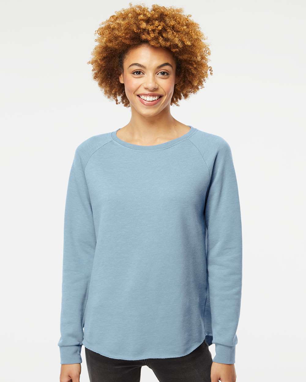 OUTLET-Independent Trading Co. Ladies California Wave Wash Crewneck Sweatshirt