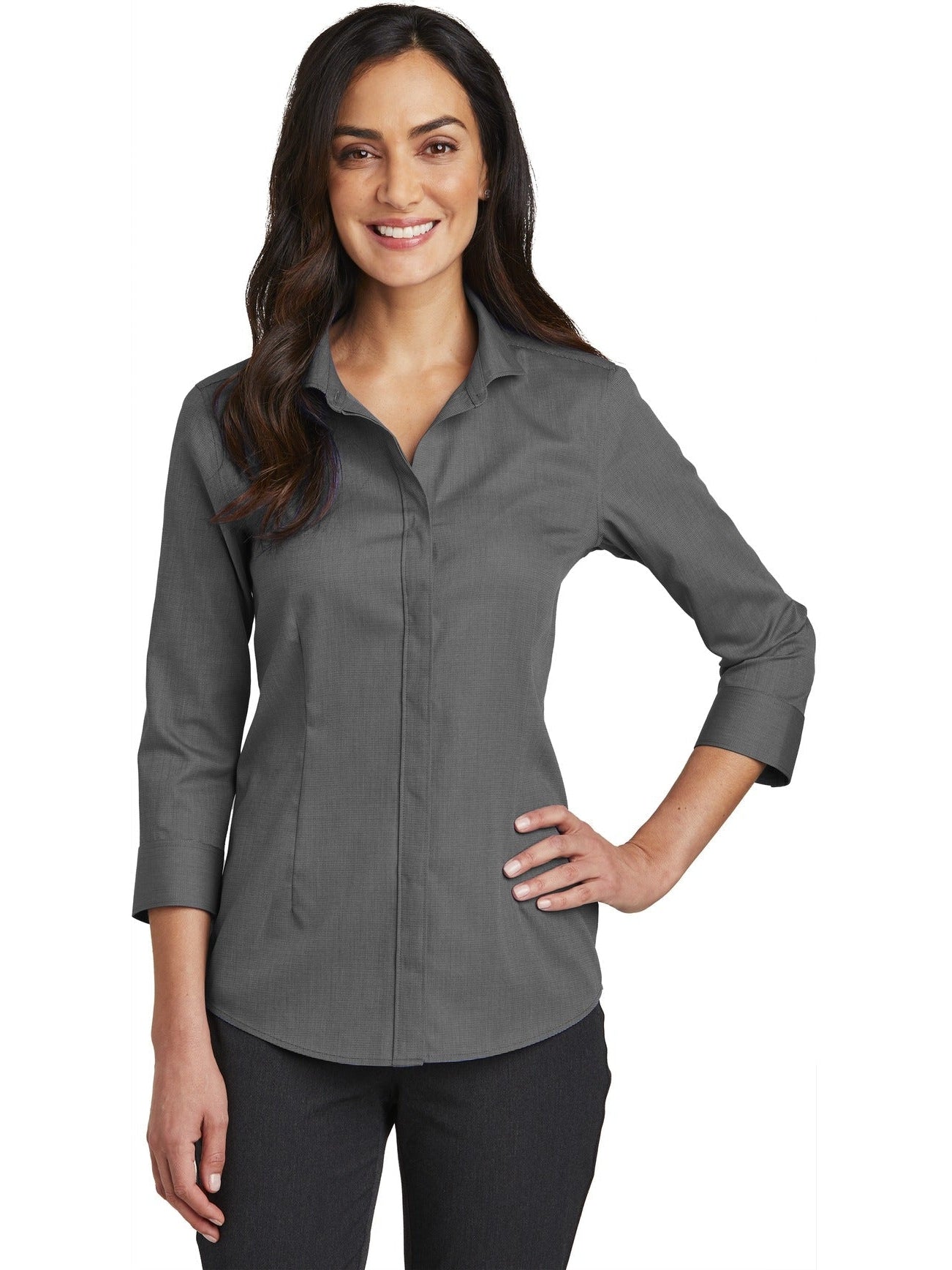 Red House Ladies 3/4-Sleeve Nailhead Non-Iron Shirt