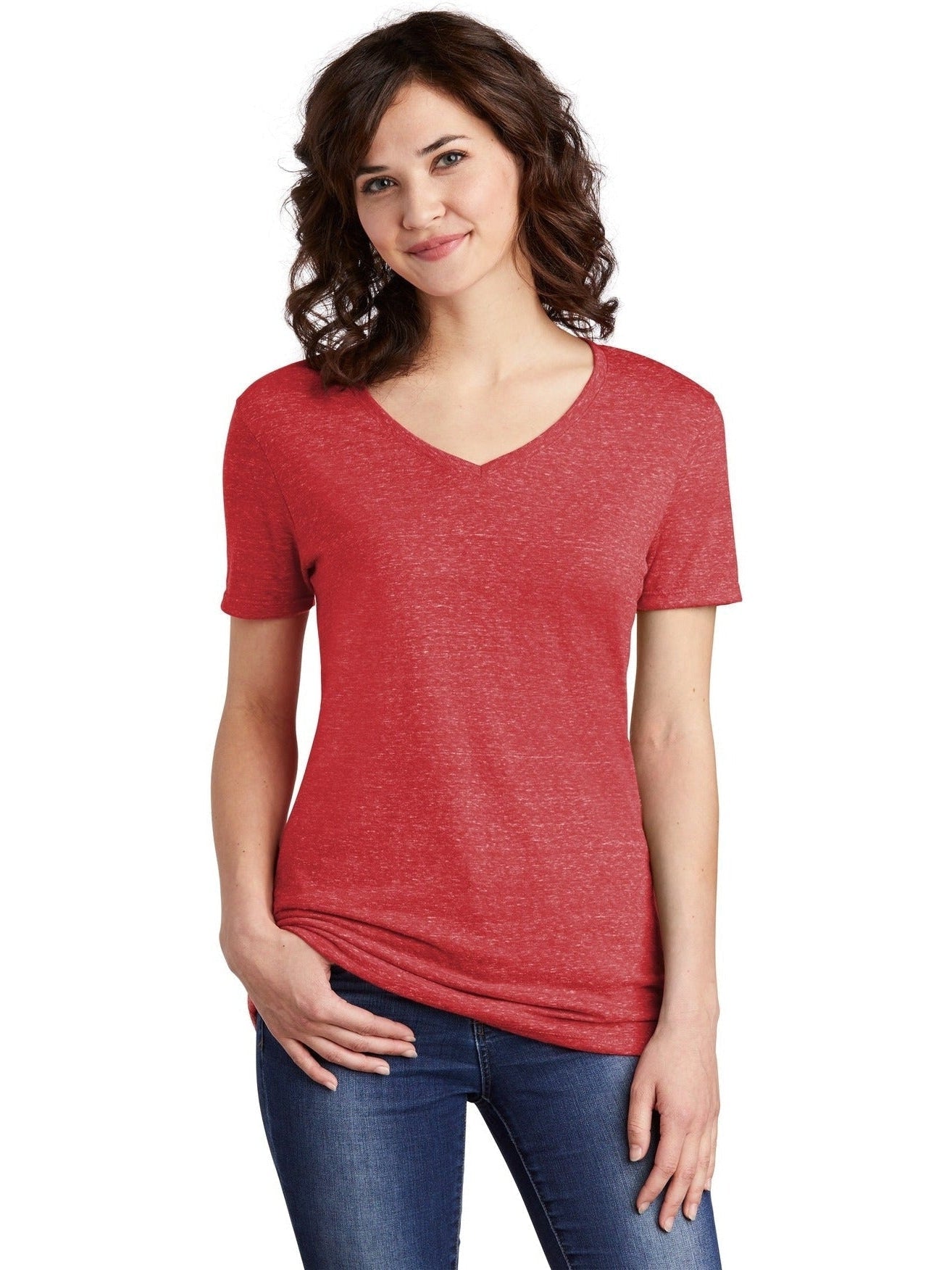 Jerzees Ladies Snow Heather Jersey V-Neck T-Shirt