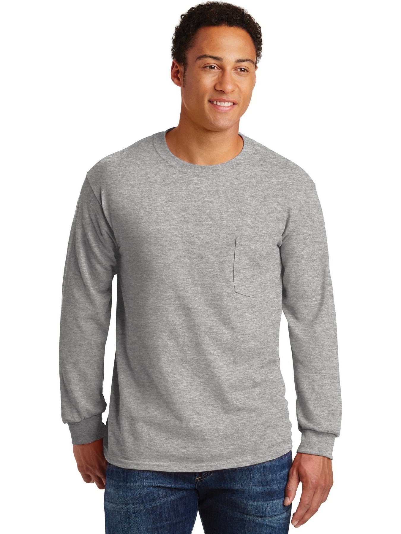 OUTLET-Gildan Ultra Cotton100% Cotton Long Sleeve T-Shirt with Pocket
