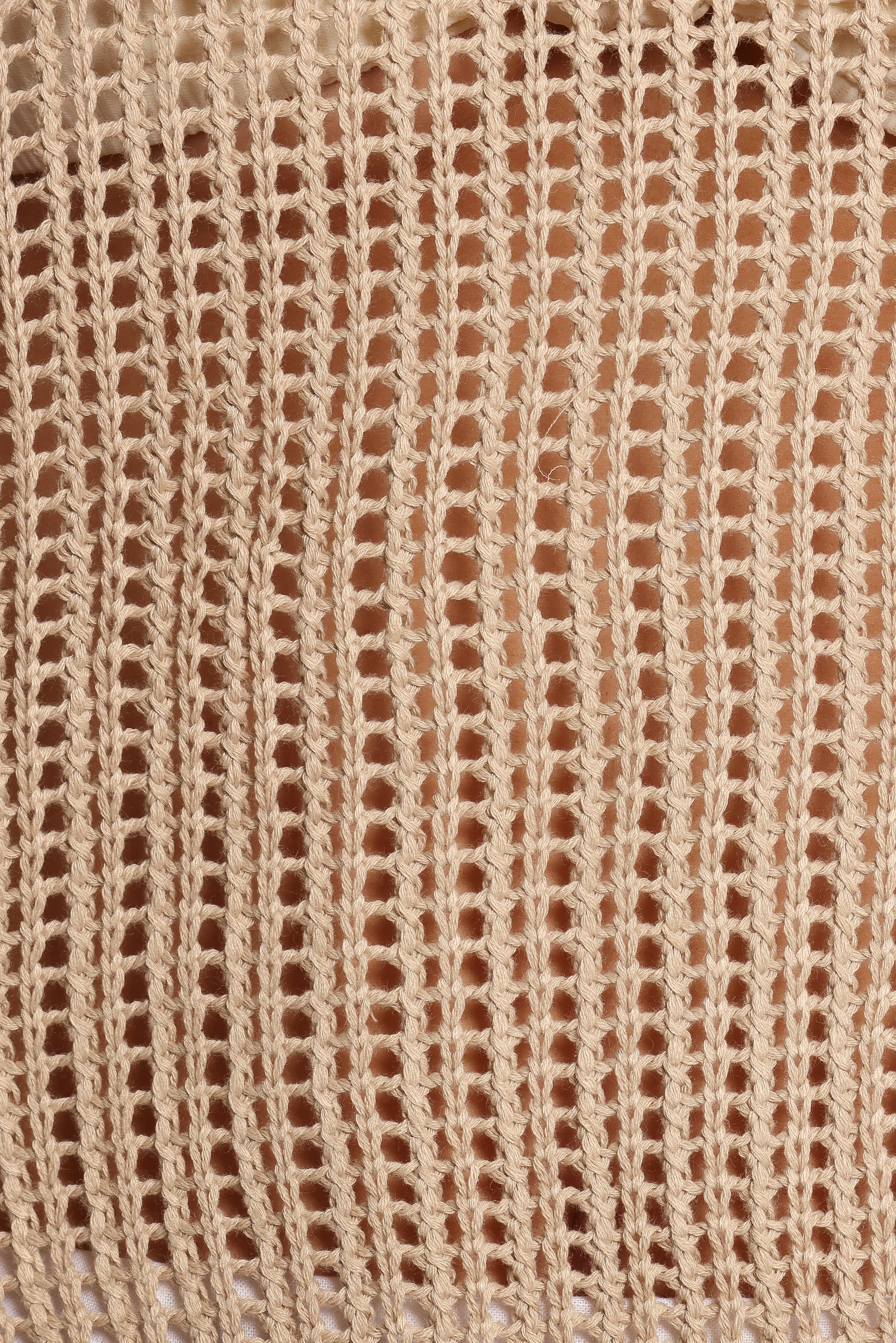 Desiree Open Weave Knit Sweater - Beige