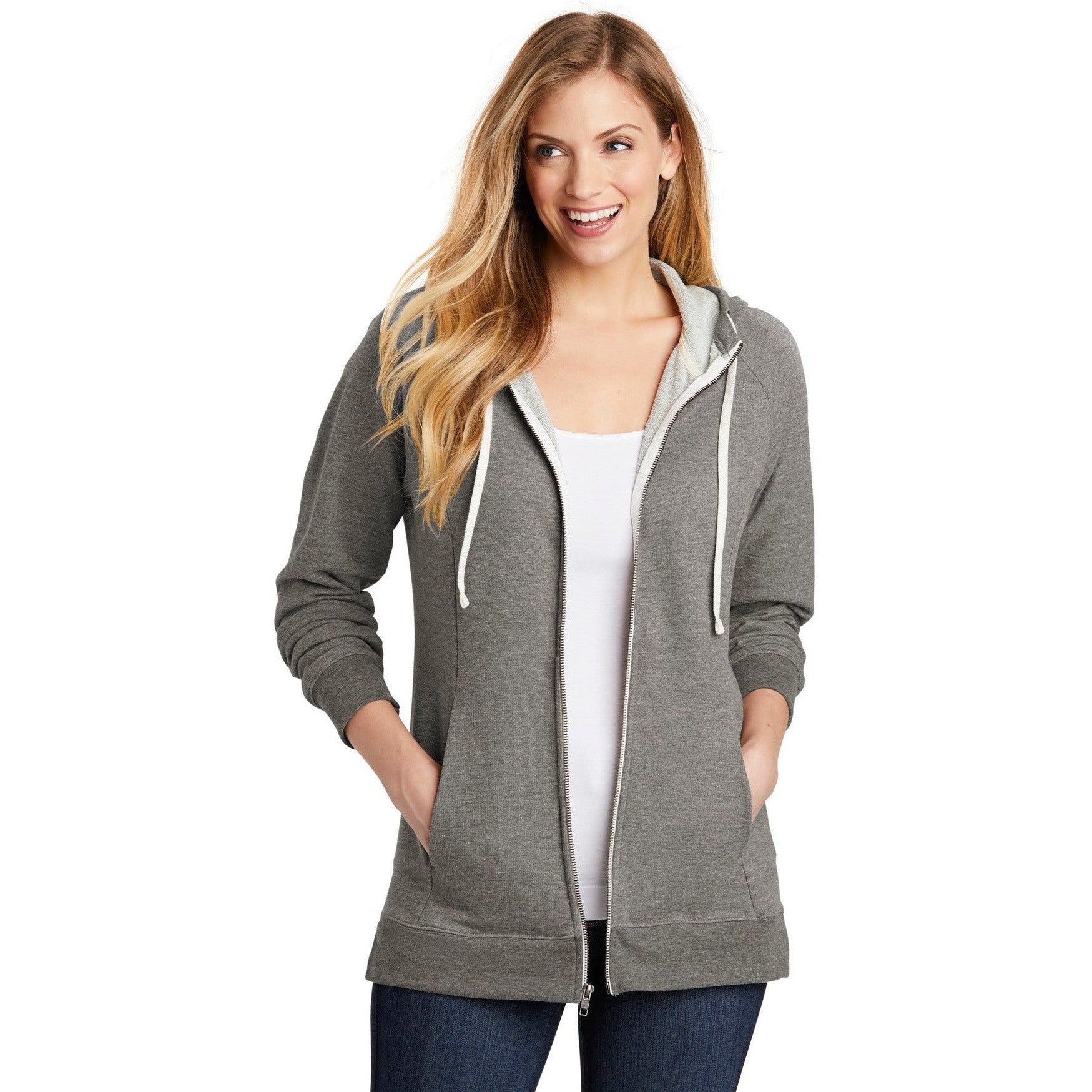 CLOSEOUT - District Women's Perfect Tri French Terry Full-Zip Hoodie