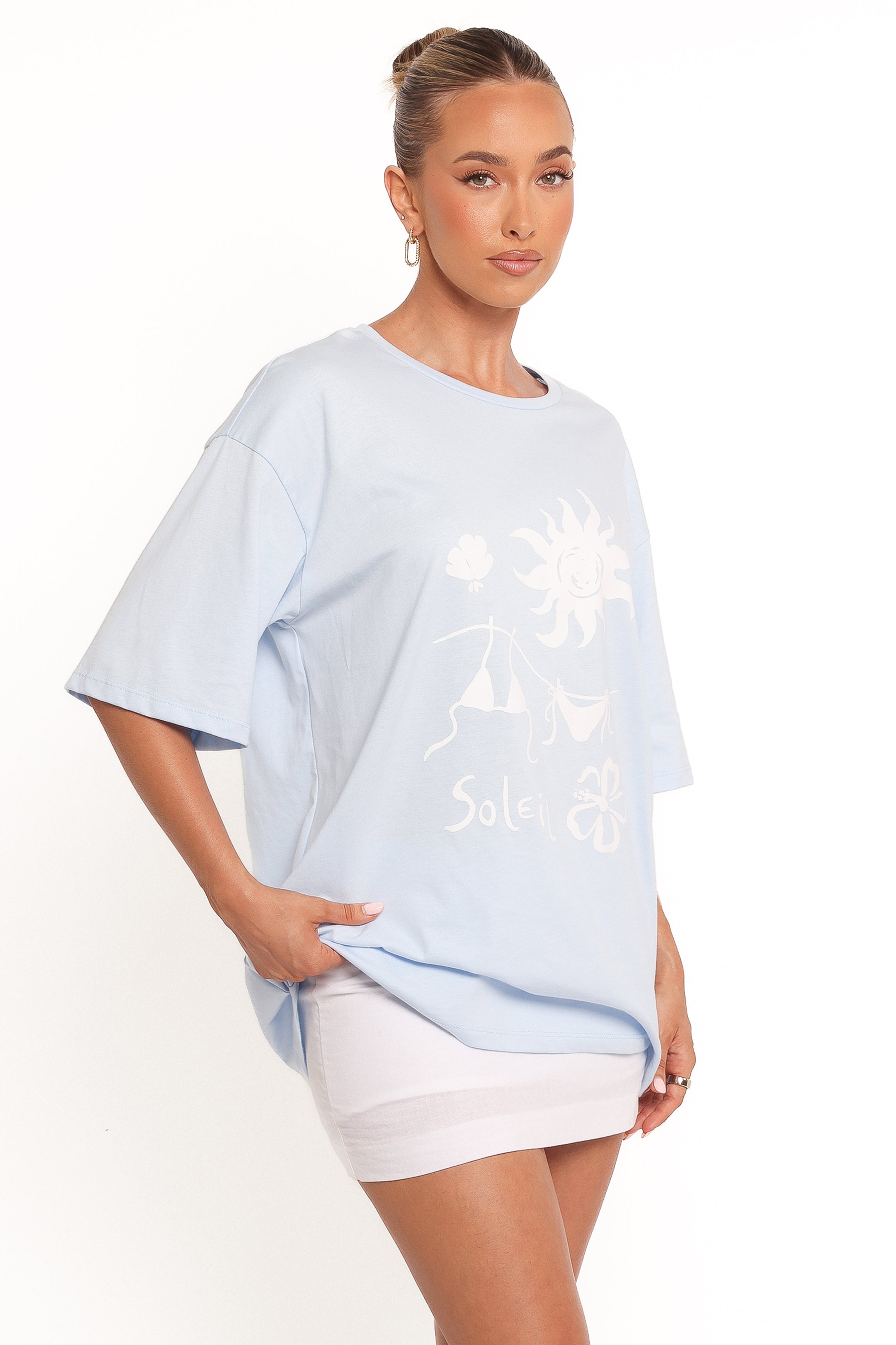 Mia Graphic Tee - Blue Soleil