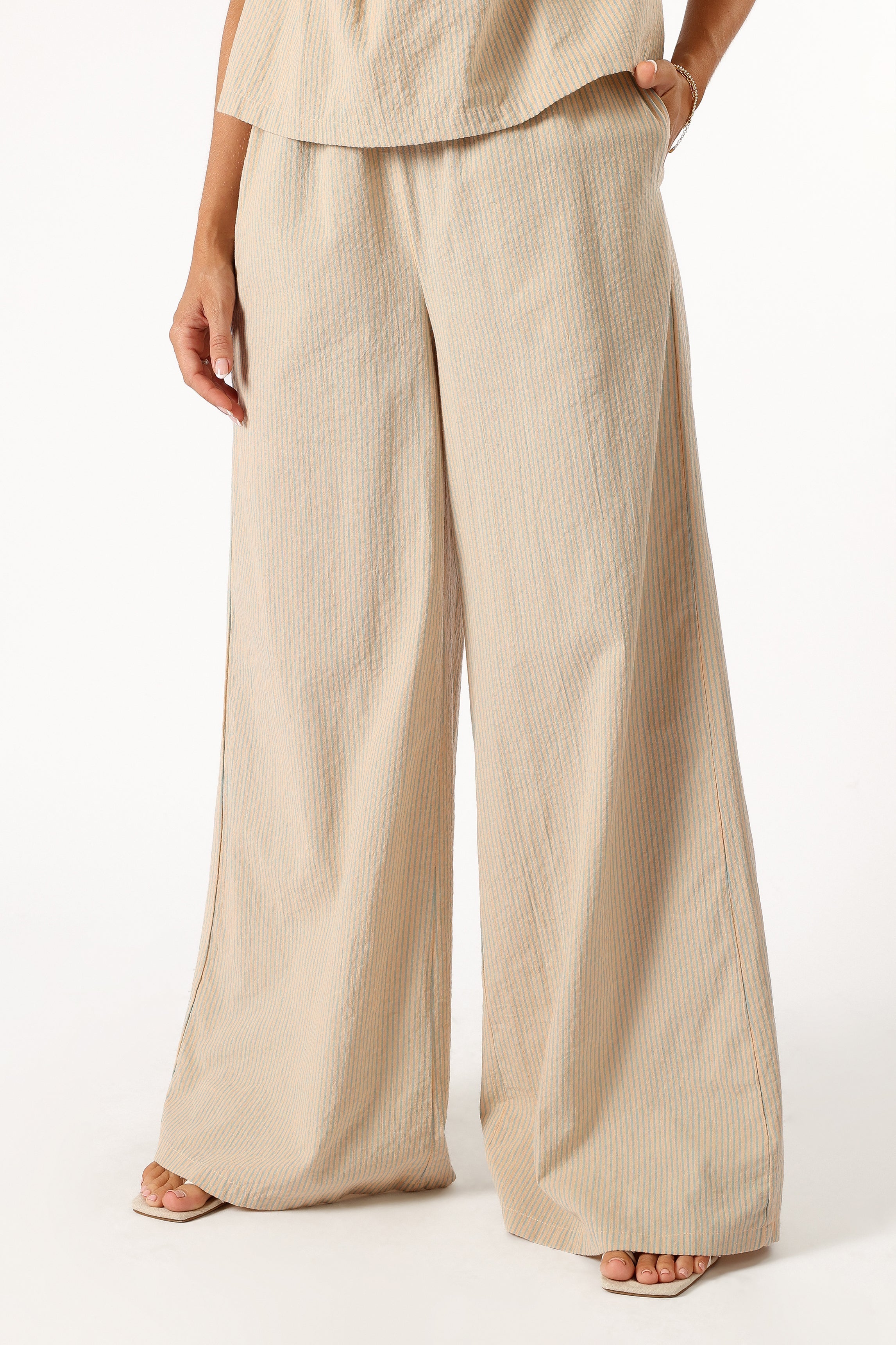 Savanna Striped Pants - Apricot