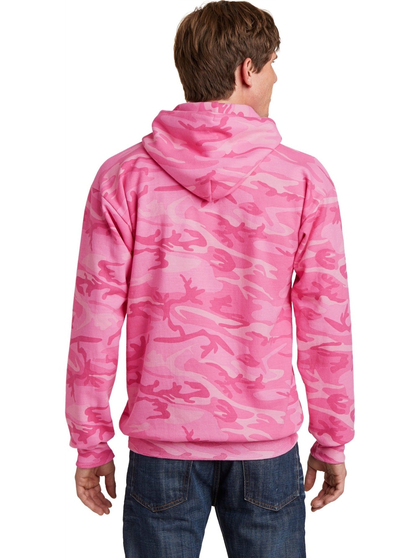 OUTLET-Port & Company Core Fleece Camo Pullover Hooded Sweatshirt