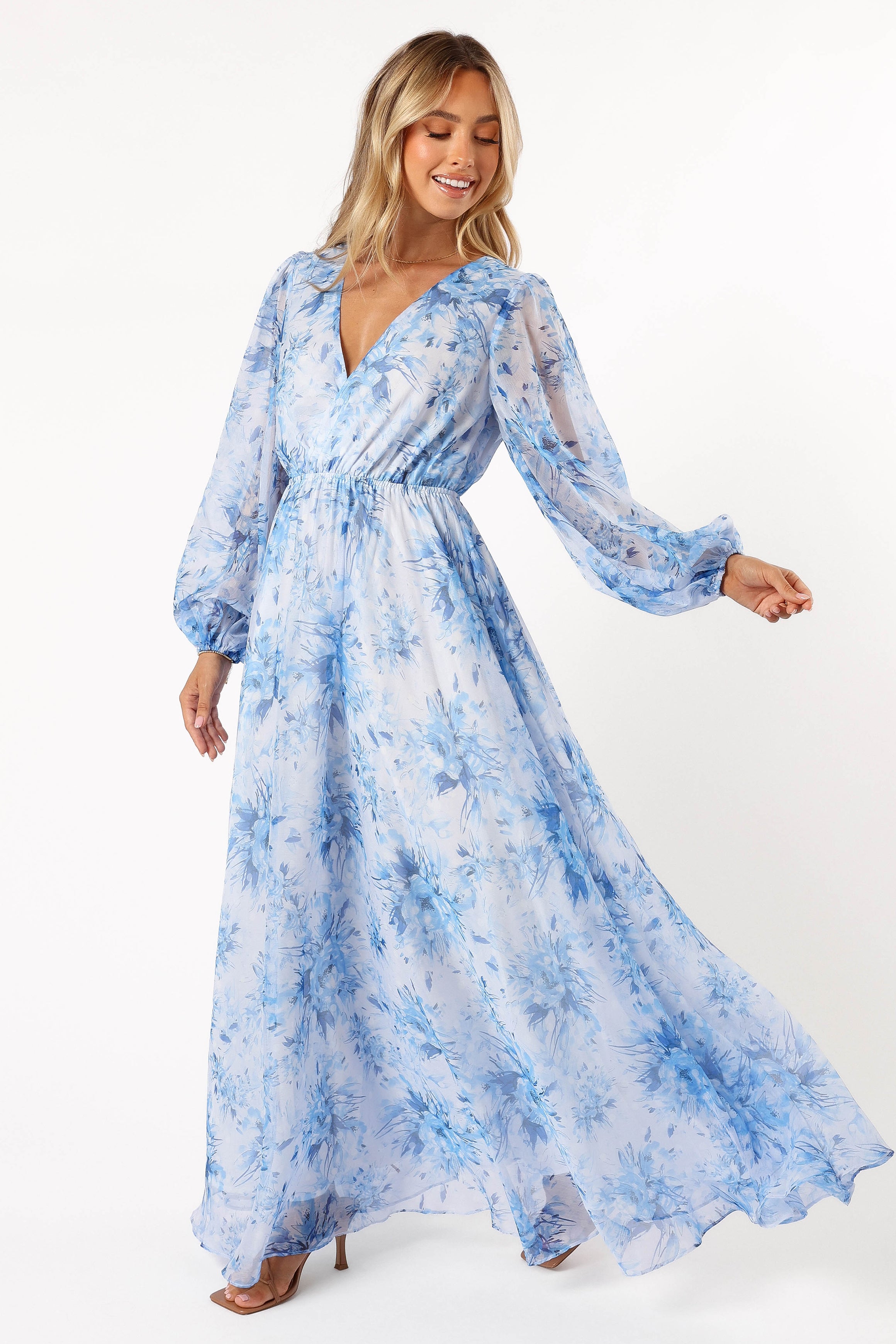 Anisa Maxi Dress - Blue Floral