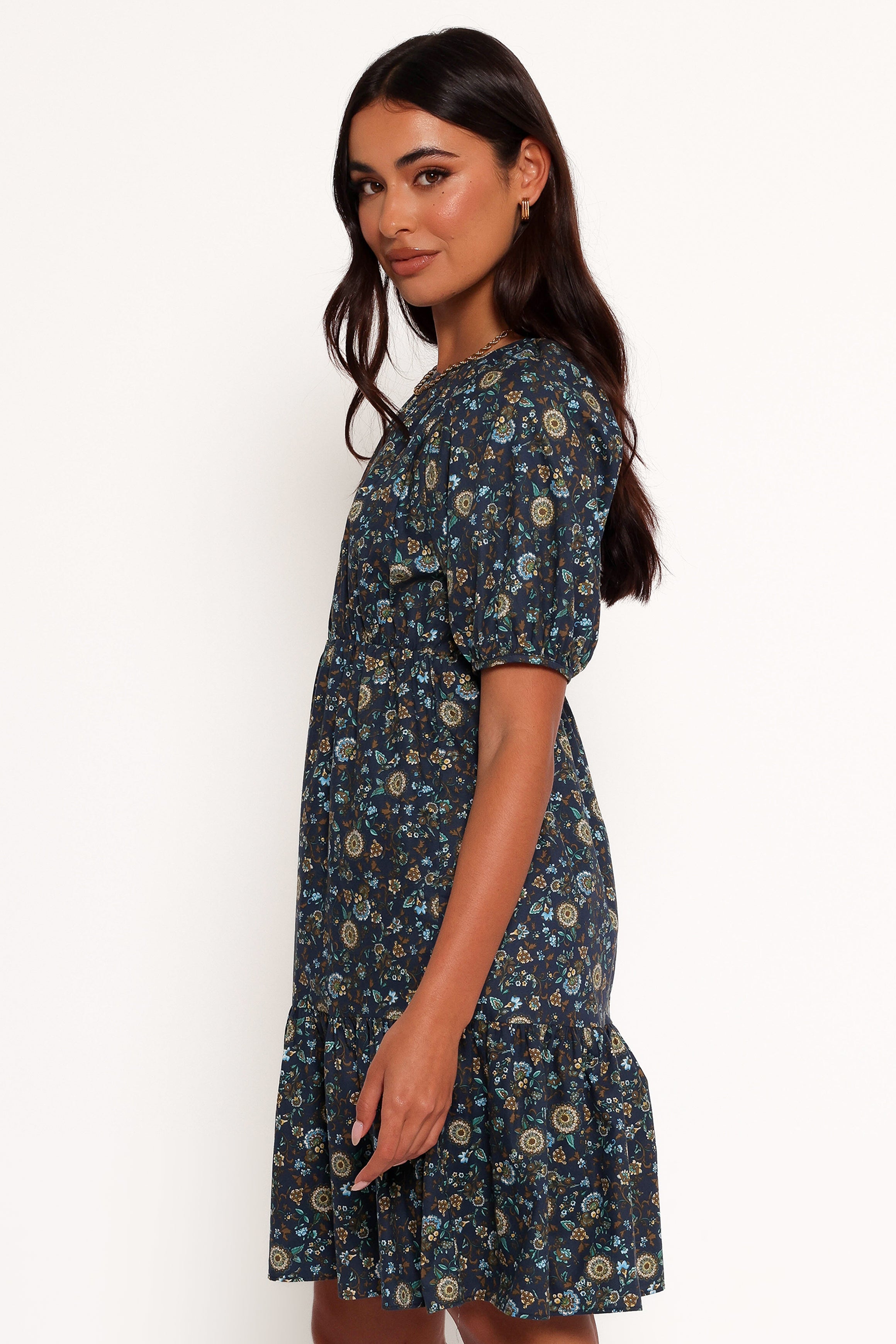 Tasmin Midi Dress - Blue Floral