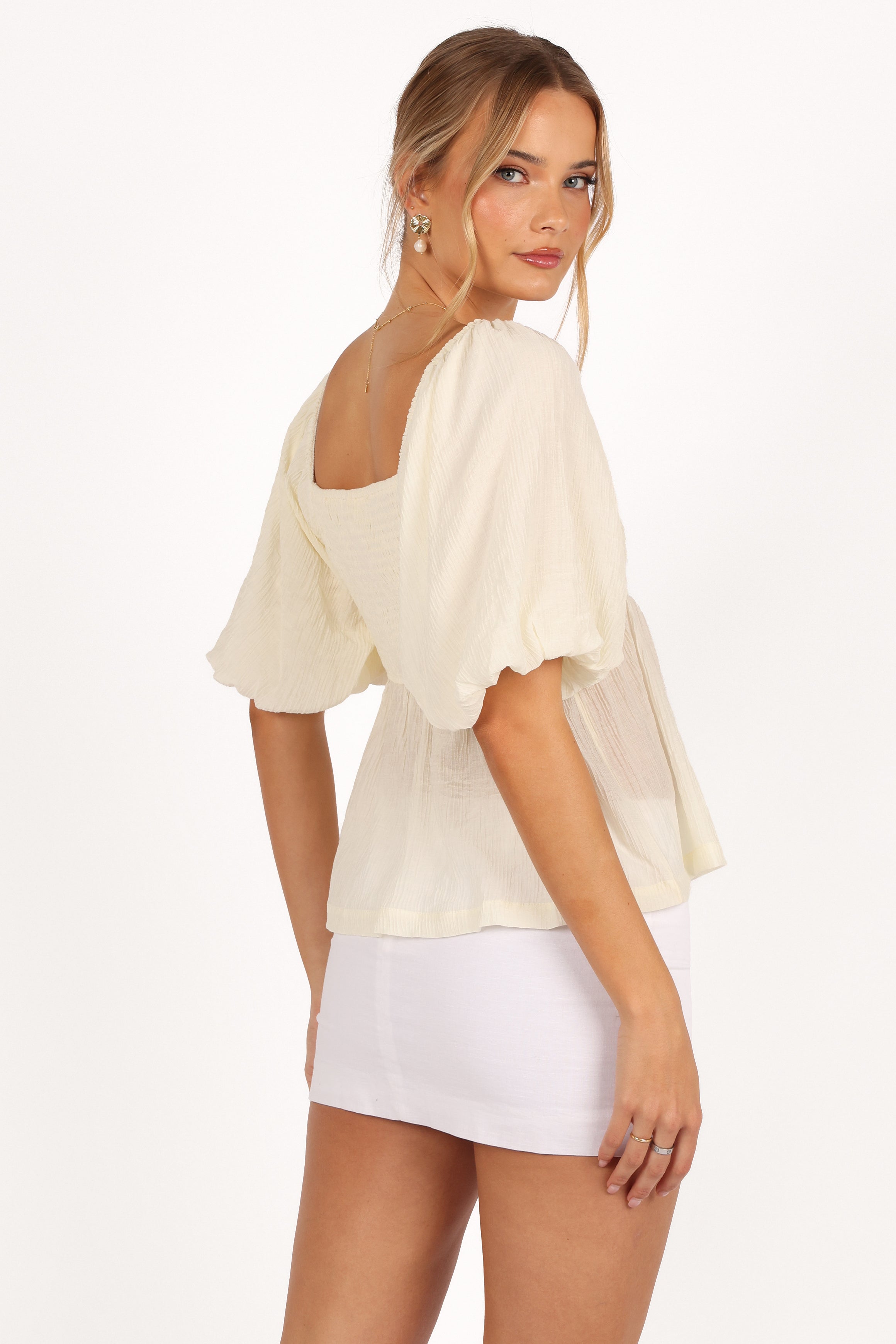 Emerson Rosette Top - Ivory