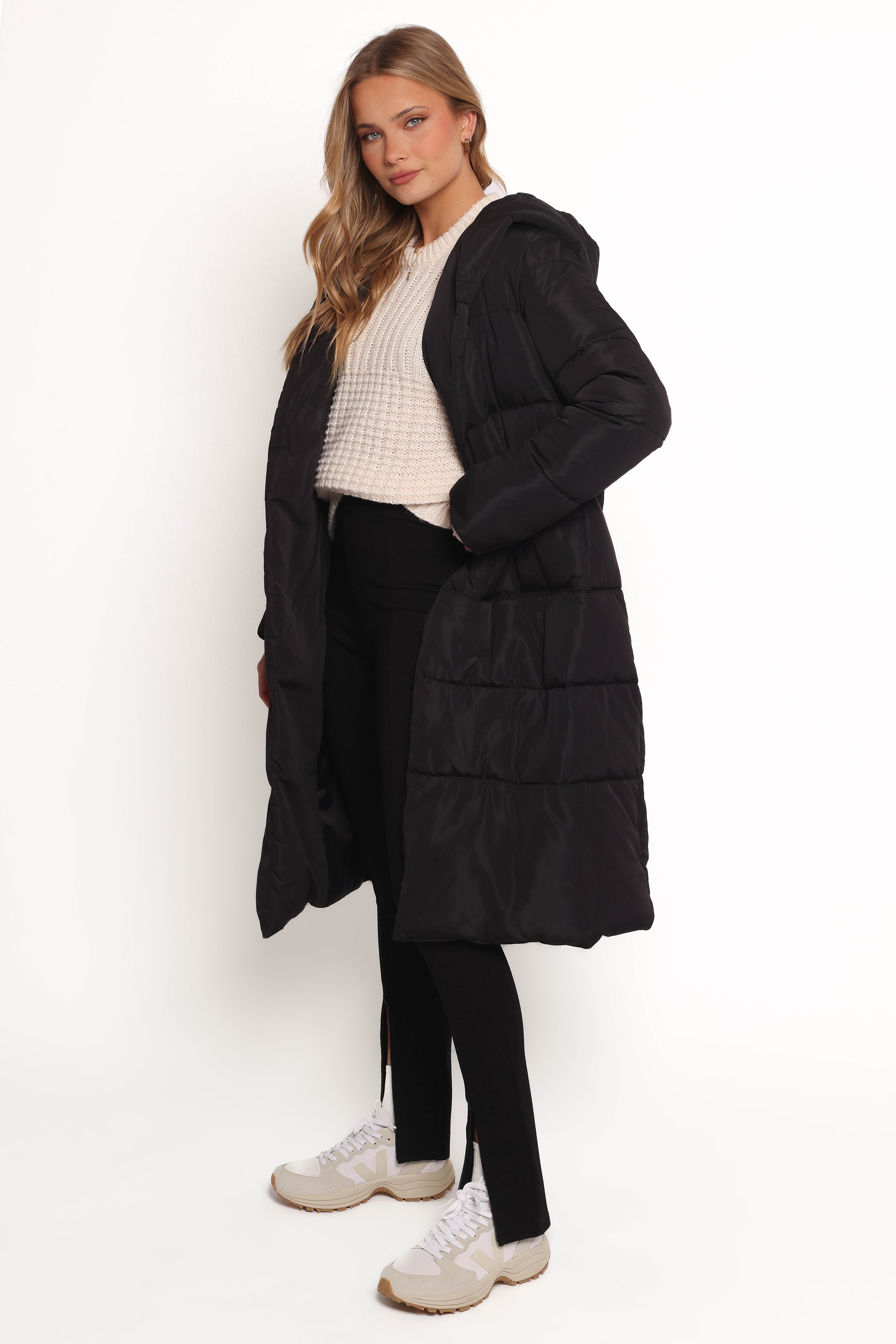 Averie Long Puffer Coat - Black