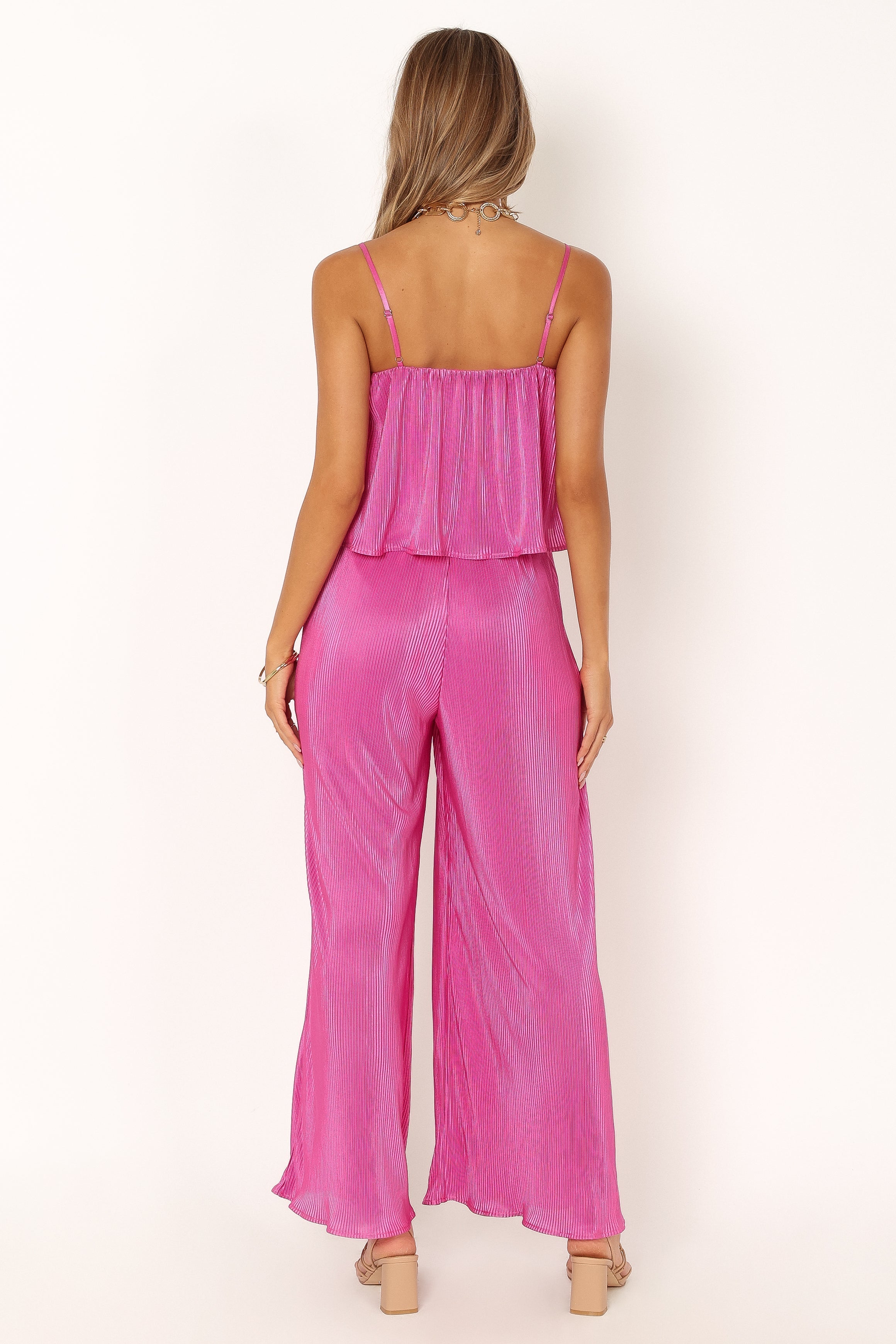 Jillian Plisse Jumpsuit - Orchid