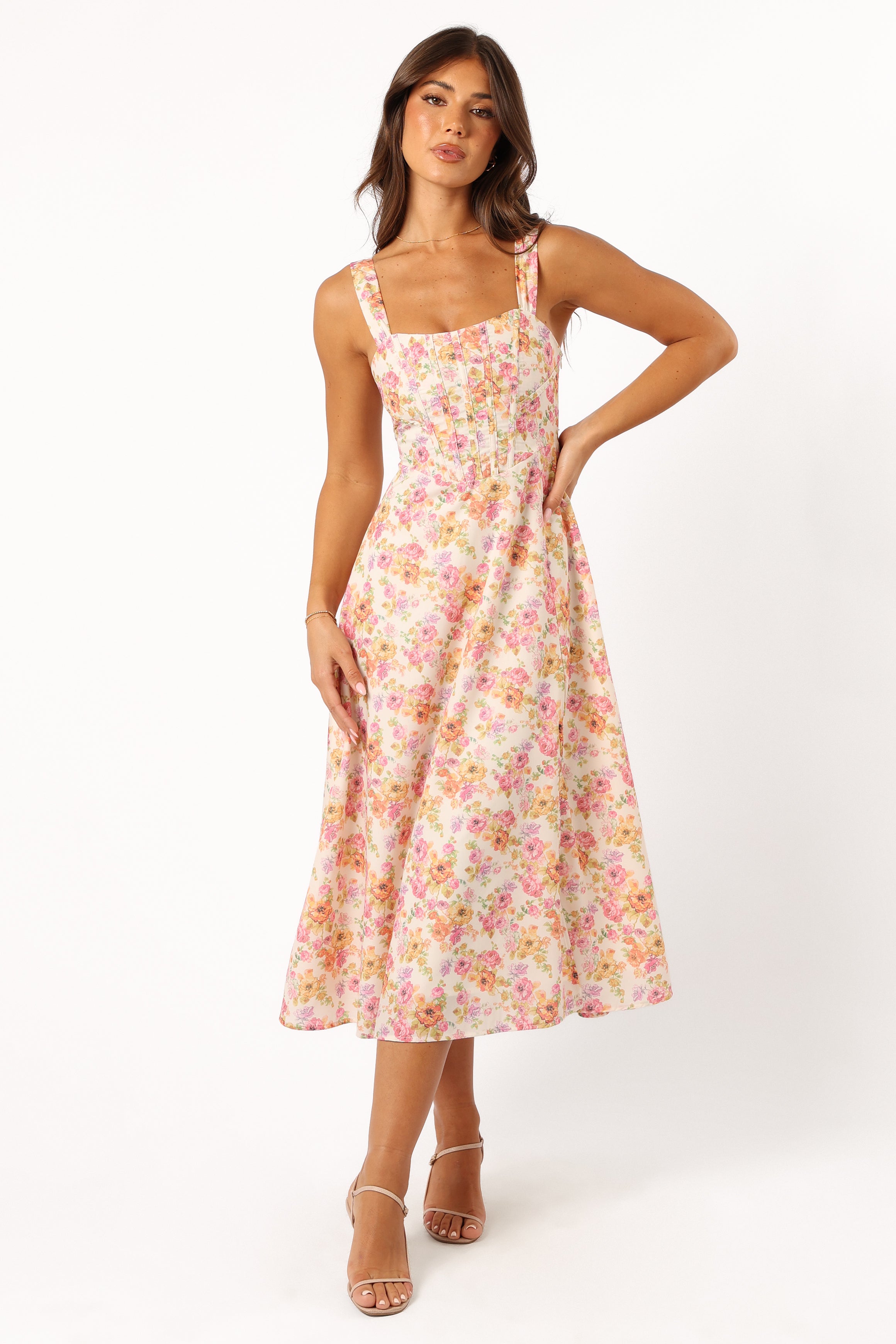 Cosima Midi Dress - Pink Floral