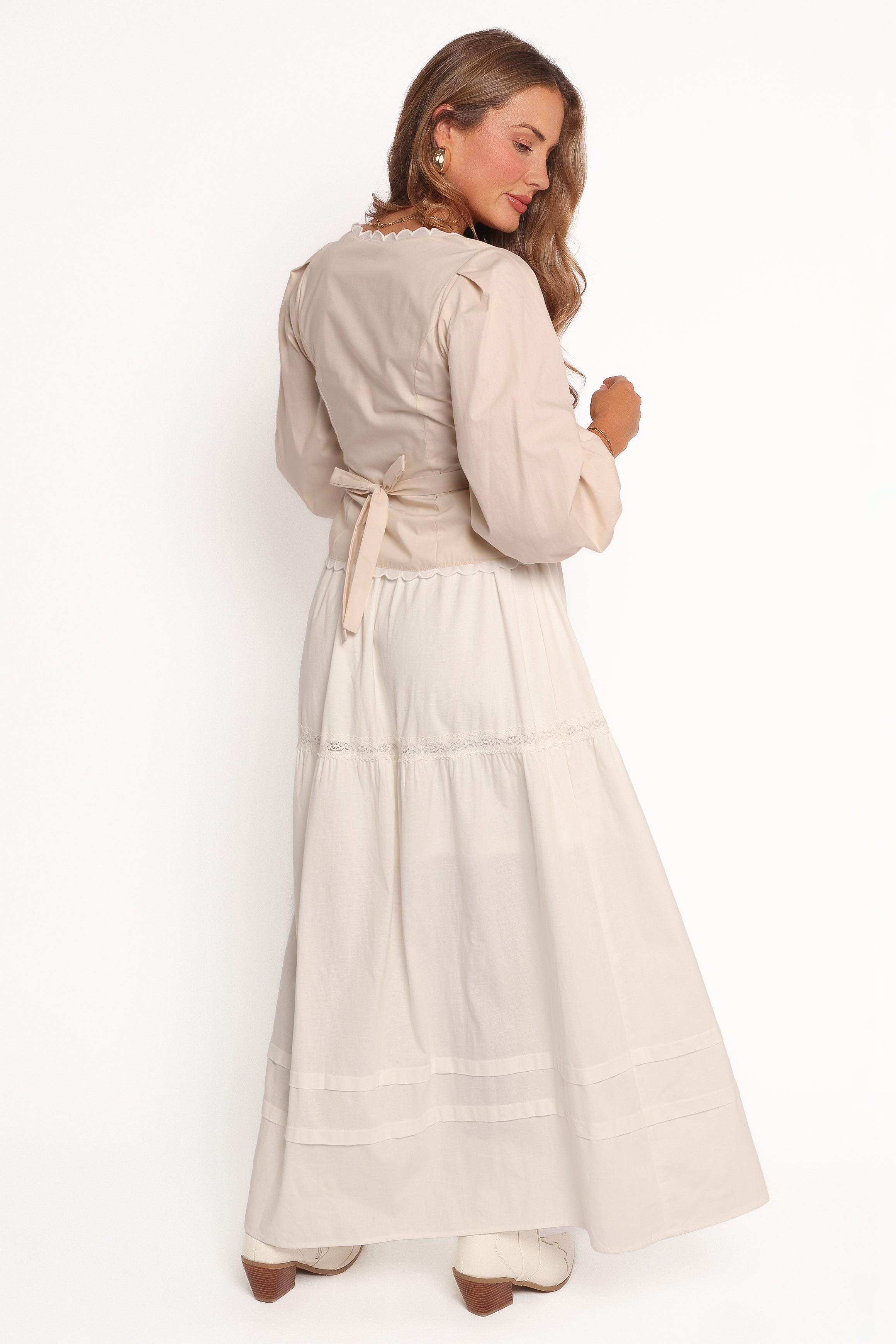 Darlia Tiered Maxi Skirt - White