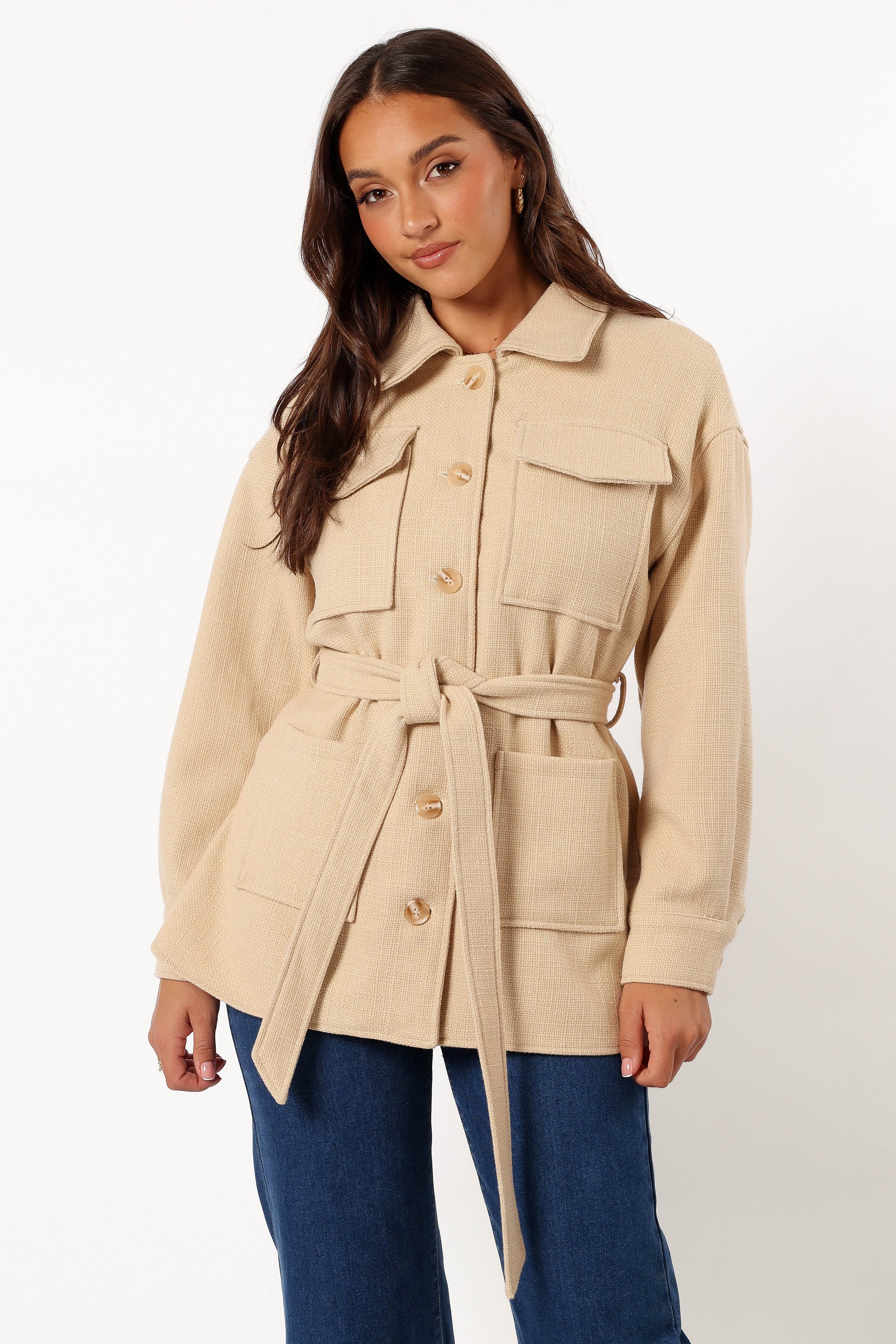 Arlow Tie Front Shacket - Cream