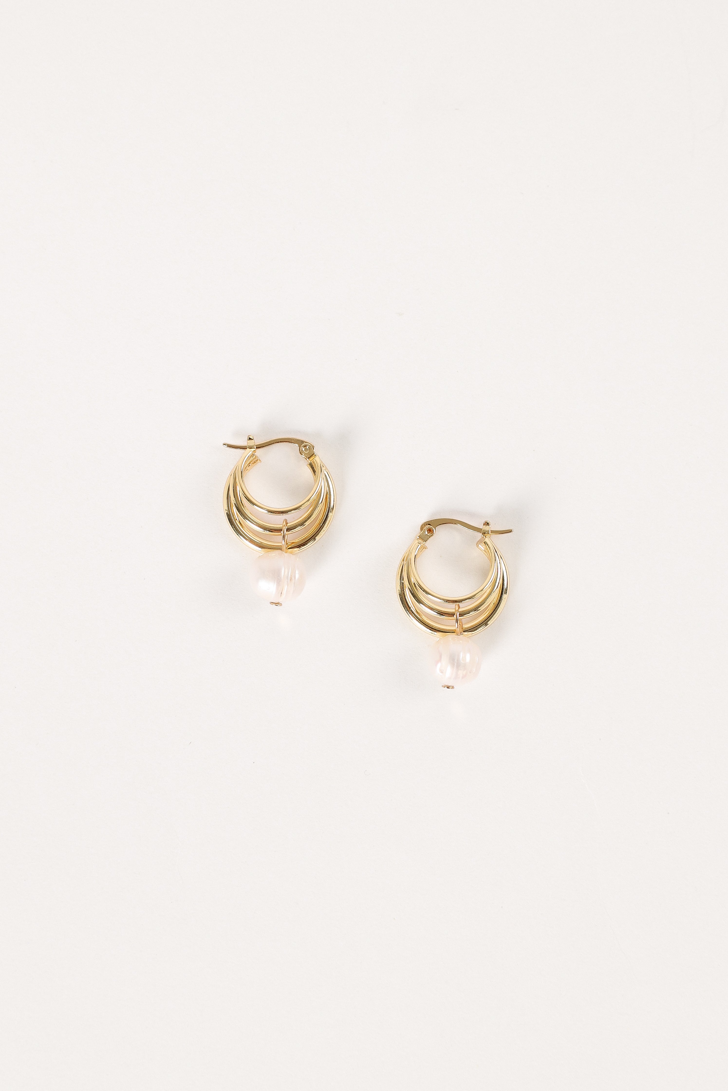 Bernyce Hoop Pear Earrings - Gold