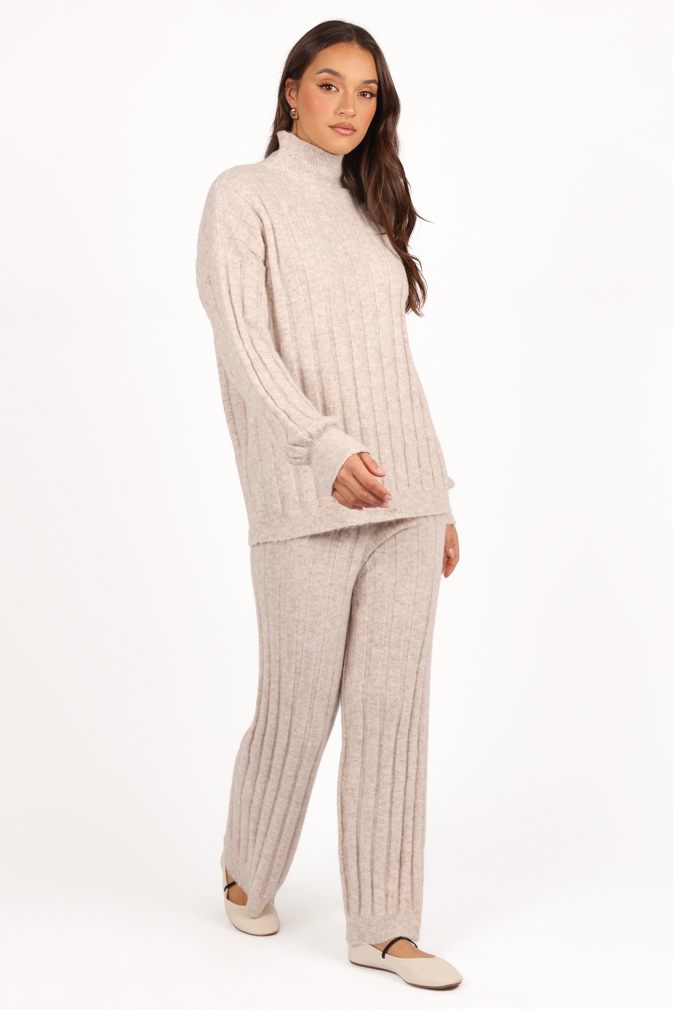 Tahoe Ribbed Knit Set - Beige