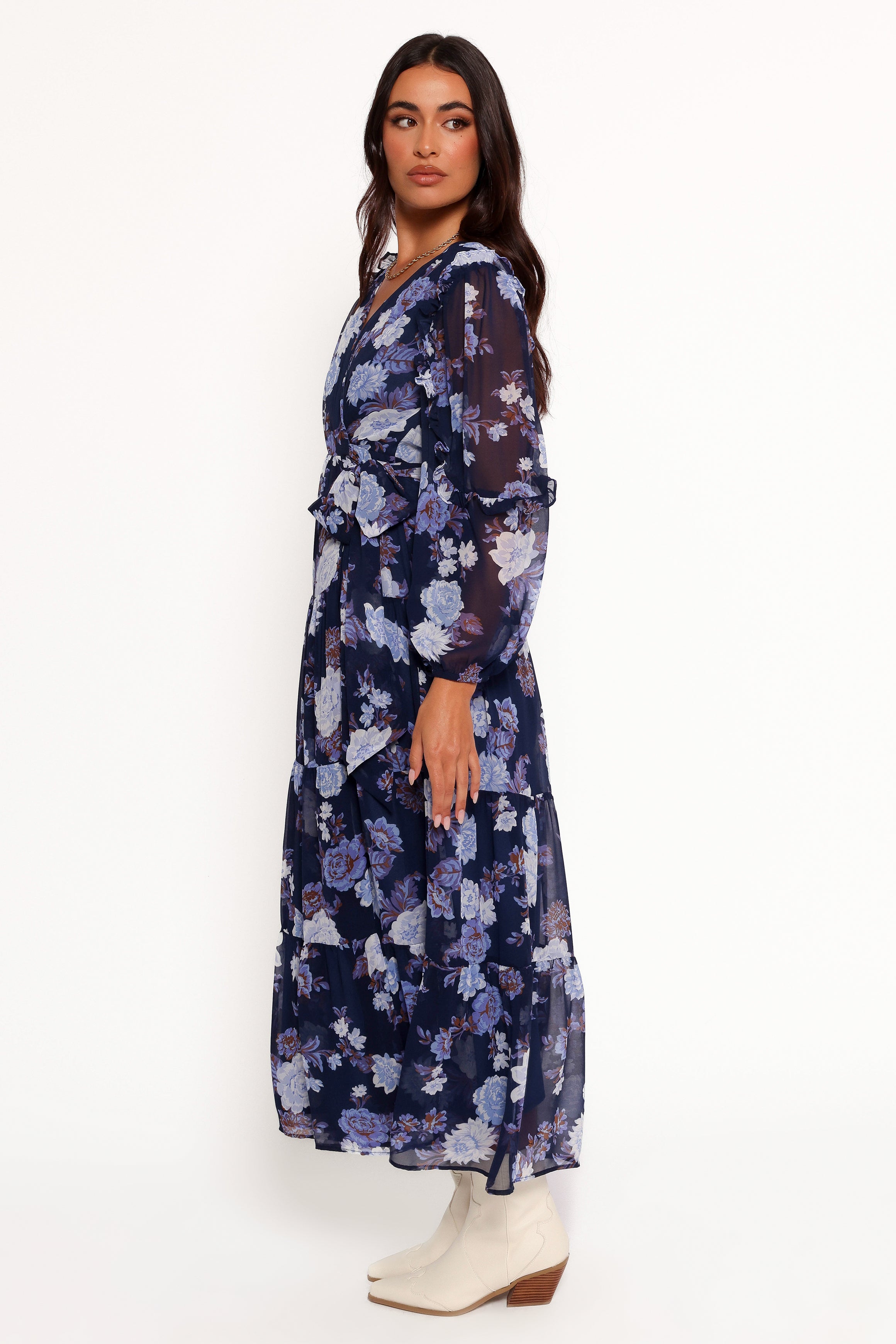 Korina Long Sleeve Maxi Dress - Vintage Blues