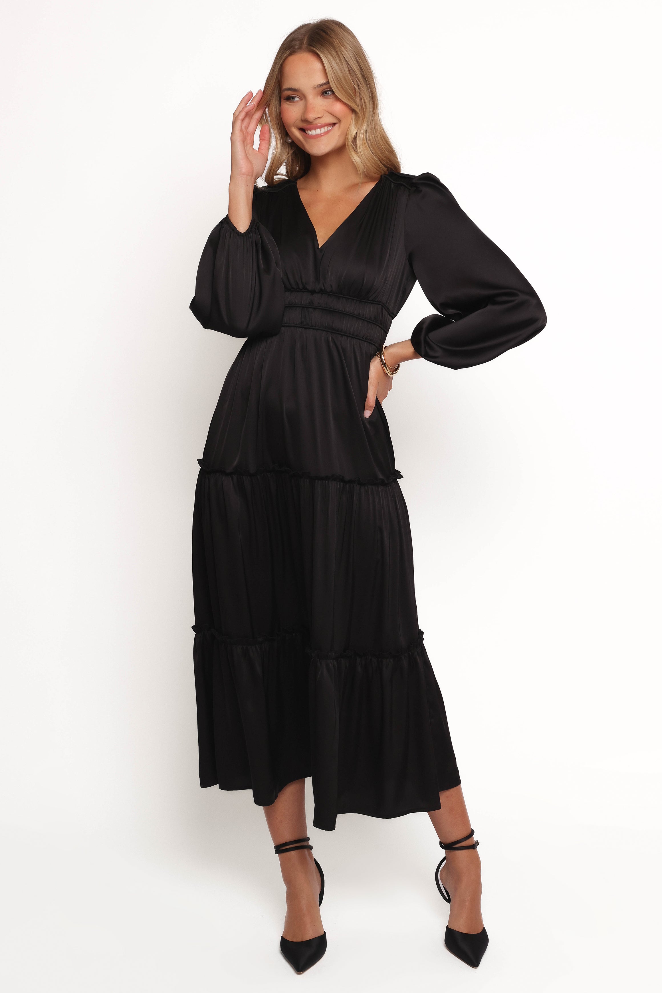 Rowen Long Sleeve Maxi Dress - Black