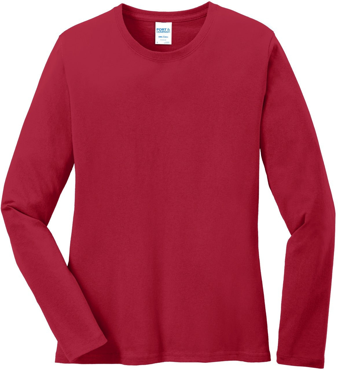 OUTLET-Port & Company Ladies Long Sleeve Cotton T-Shirt