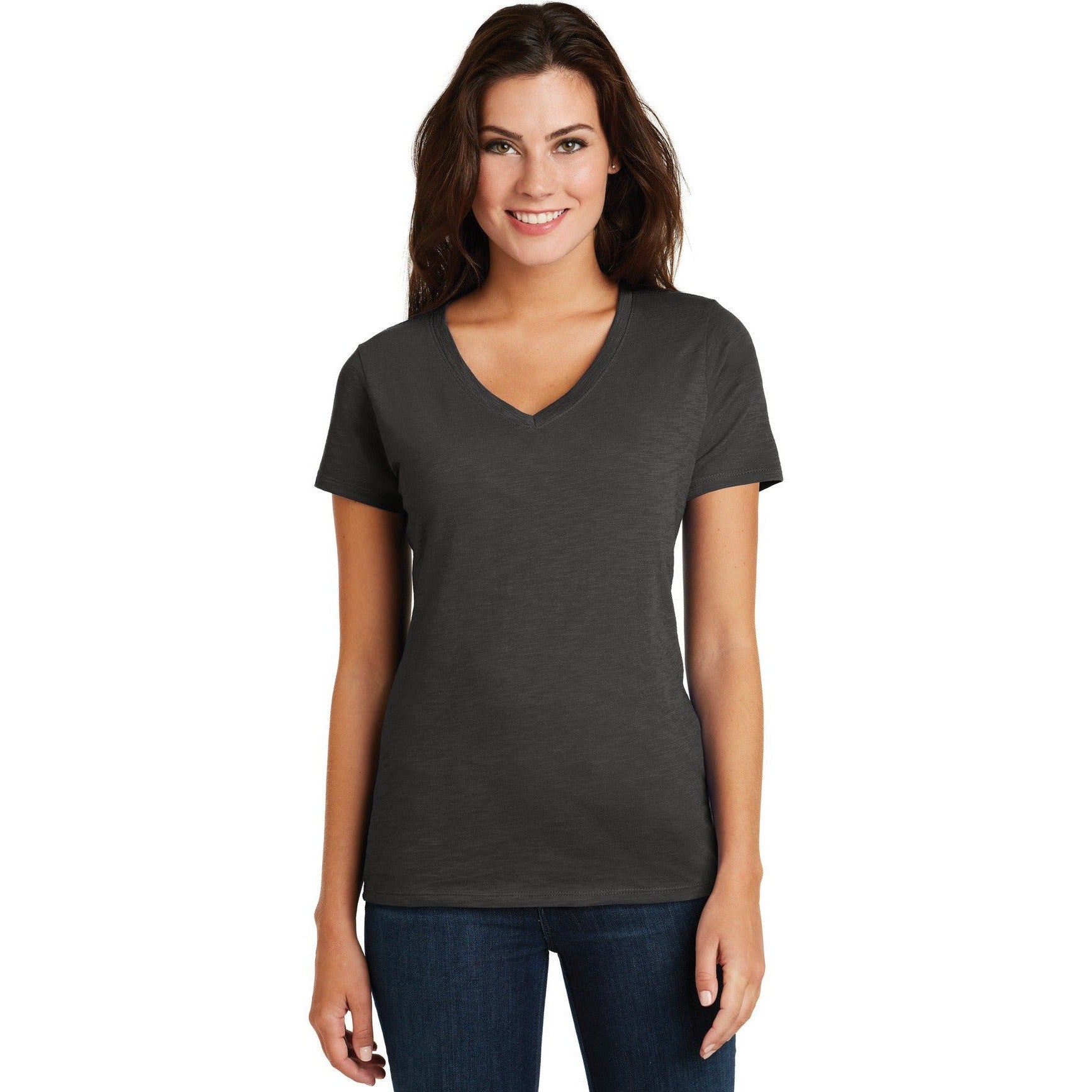 CLOSEOUT - District Women's Super Slub V-Neck Tee
