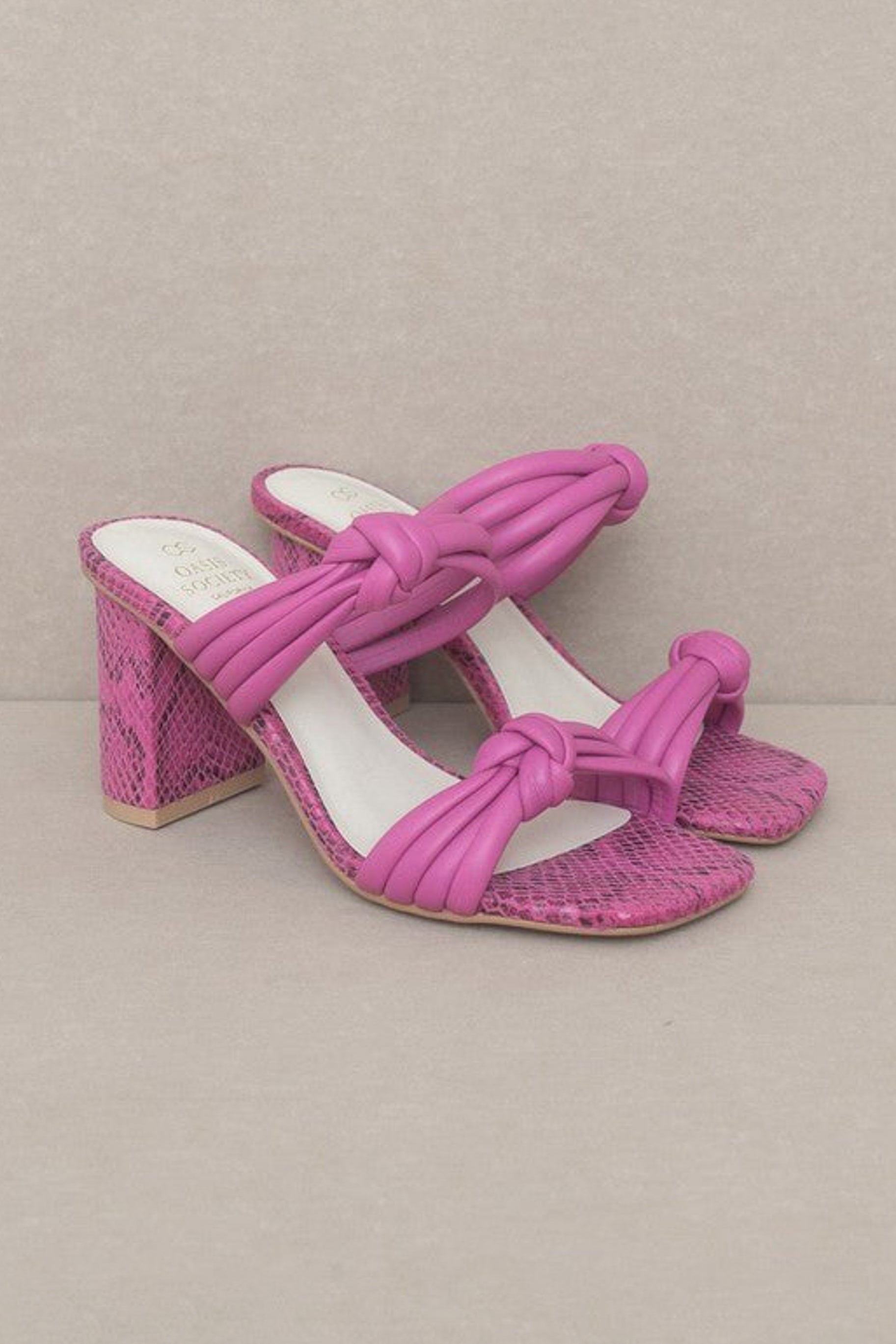 Raquel Strappy Knot Heel - Fuchsia